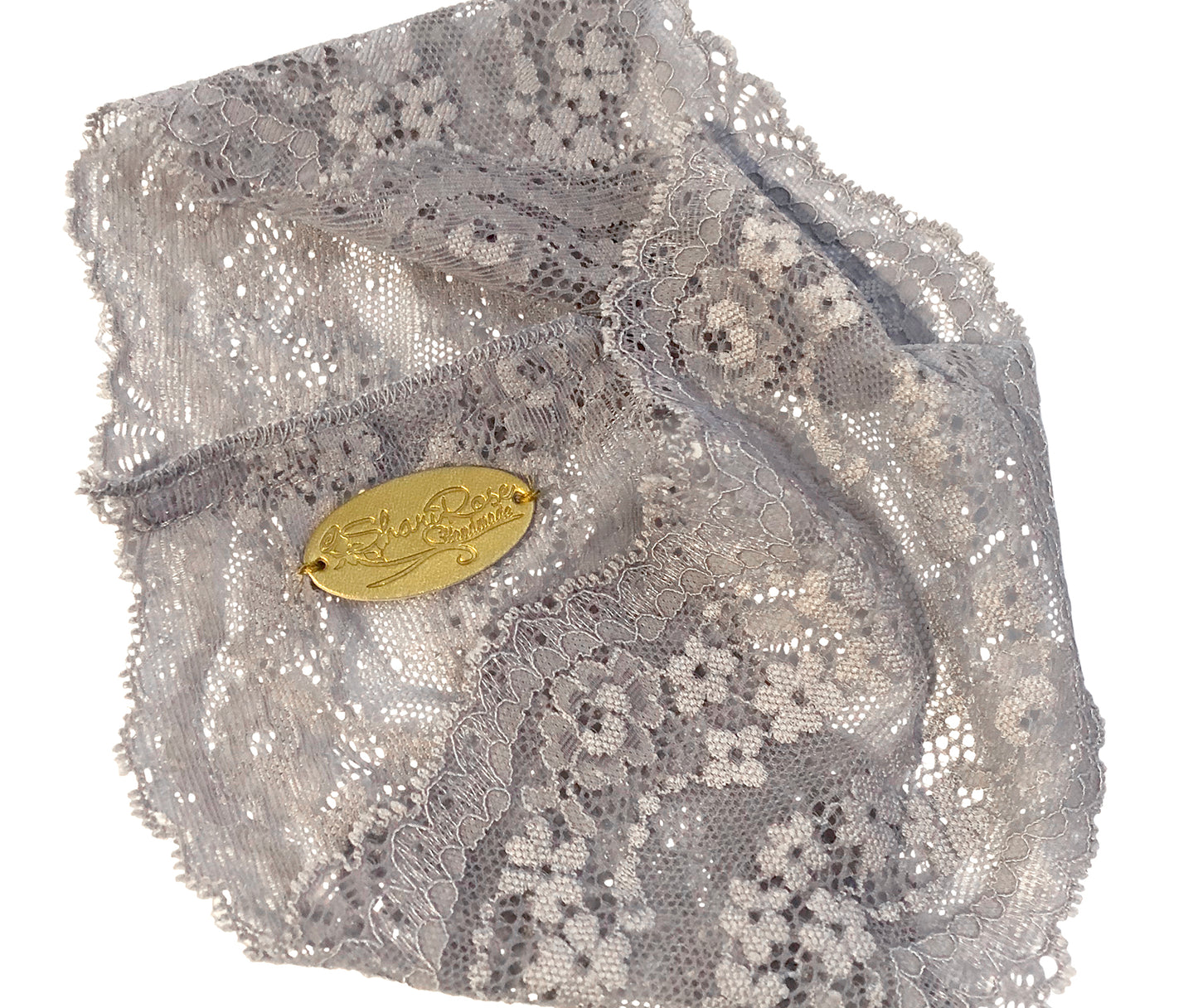 Gray swirl floral lace headband