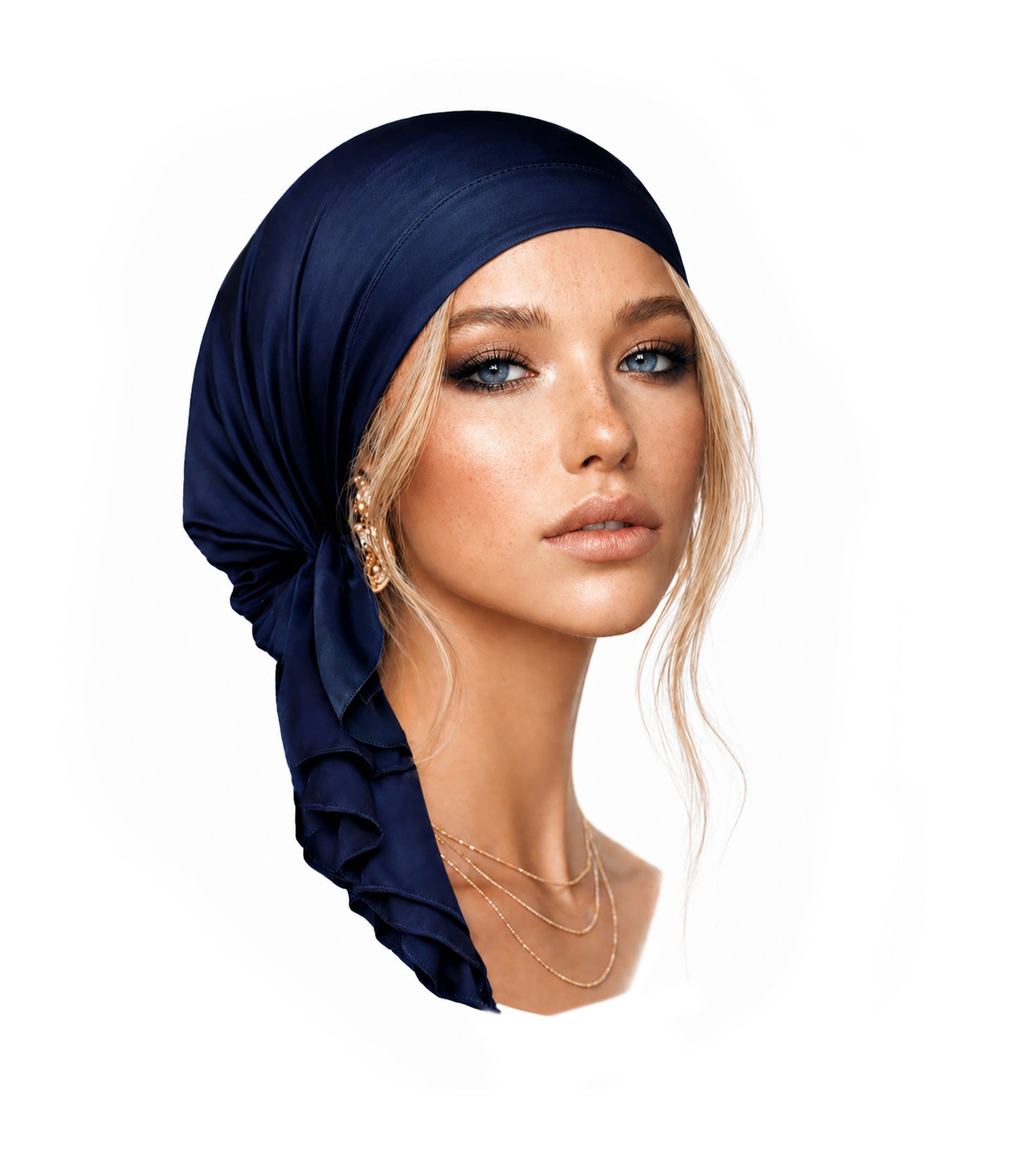 Deep navy blue non slip lightweight headscarf