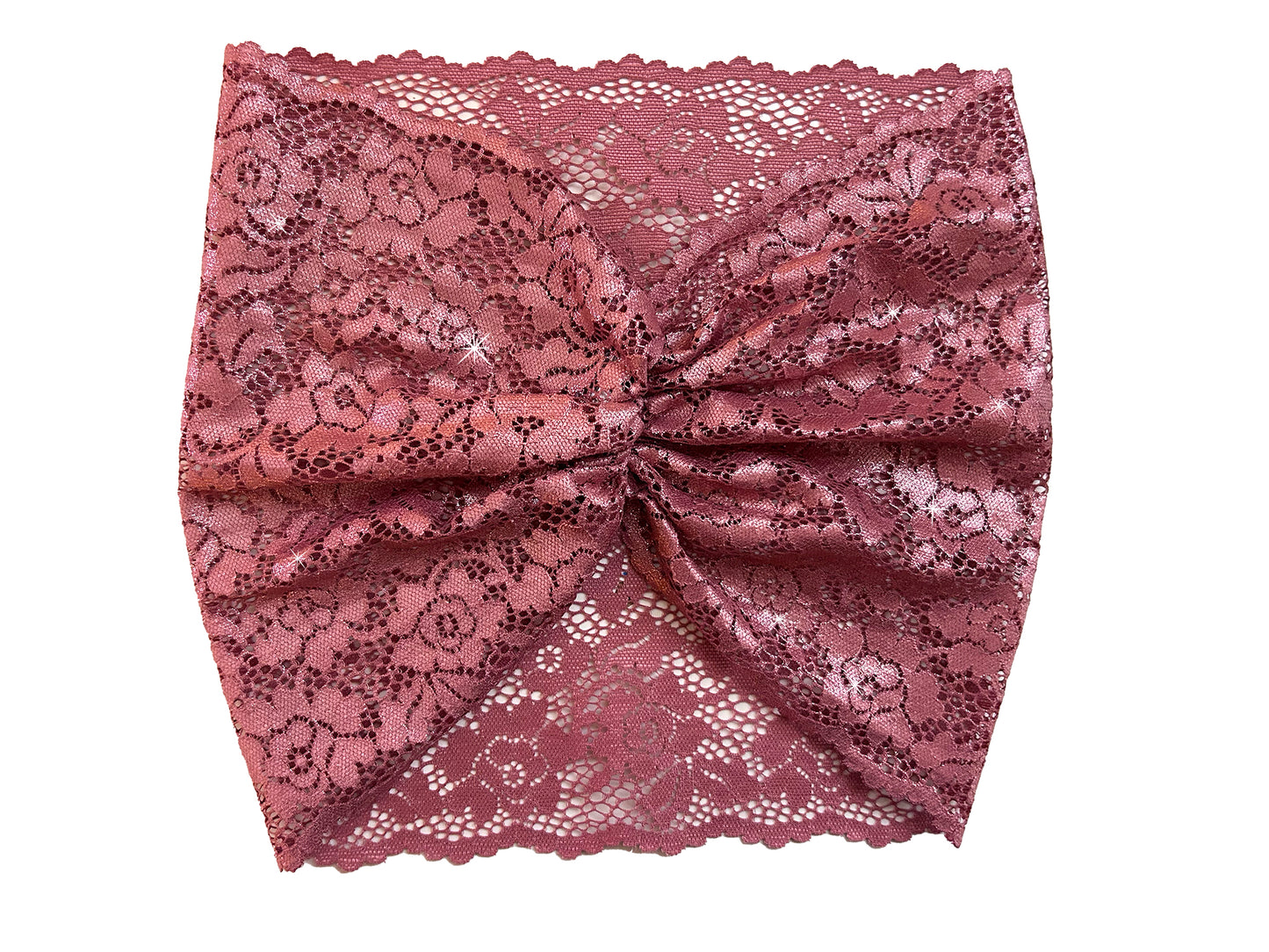Pink sparkles vintage lace headband