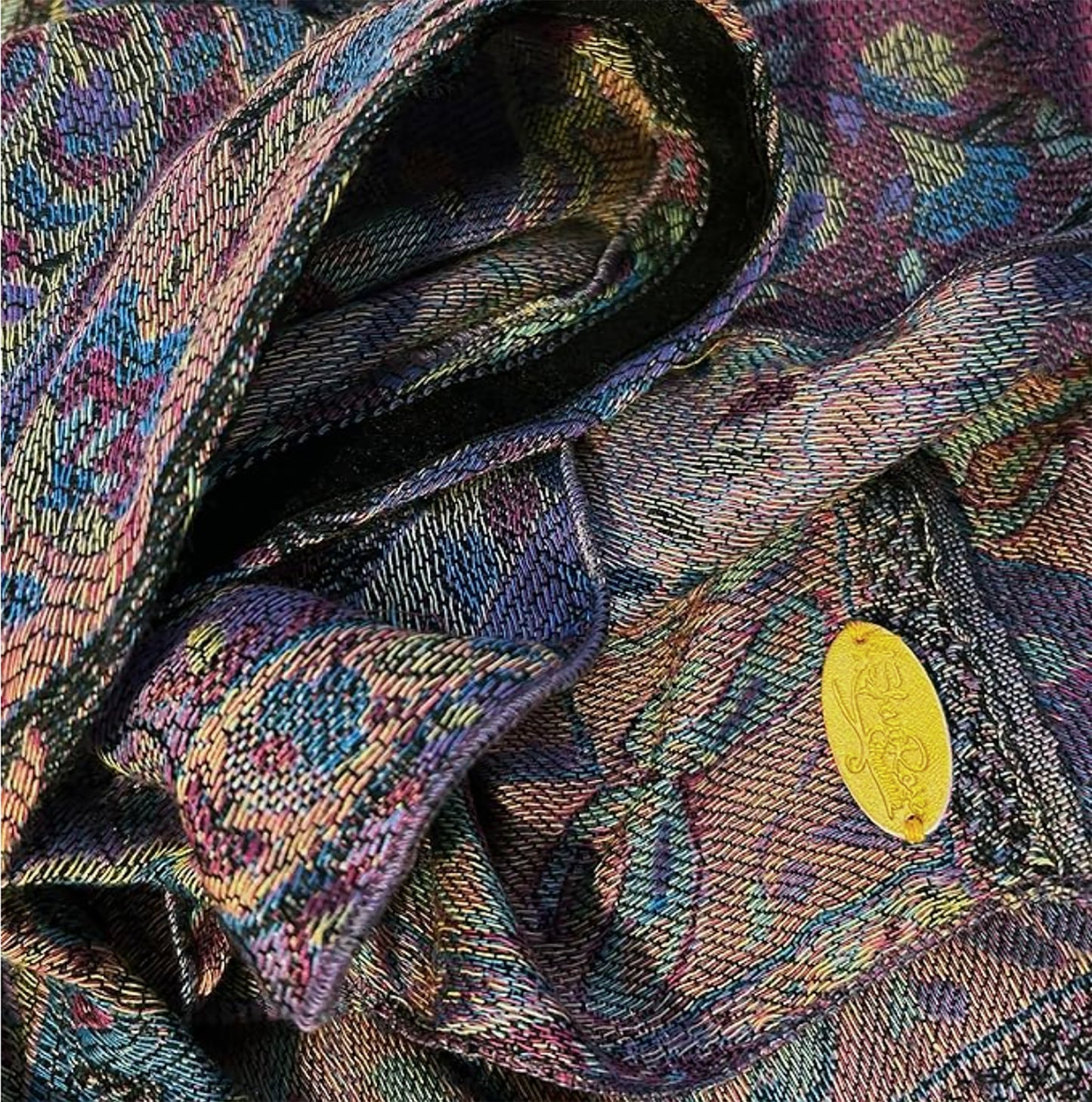 Purple teal cashmere headscarf