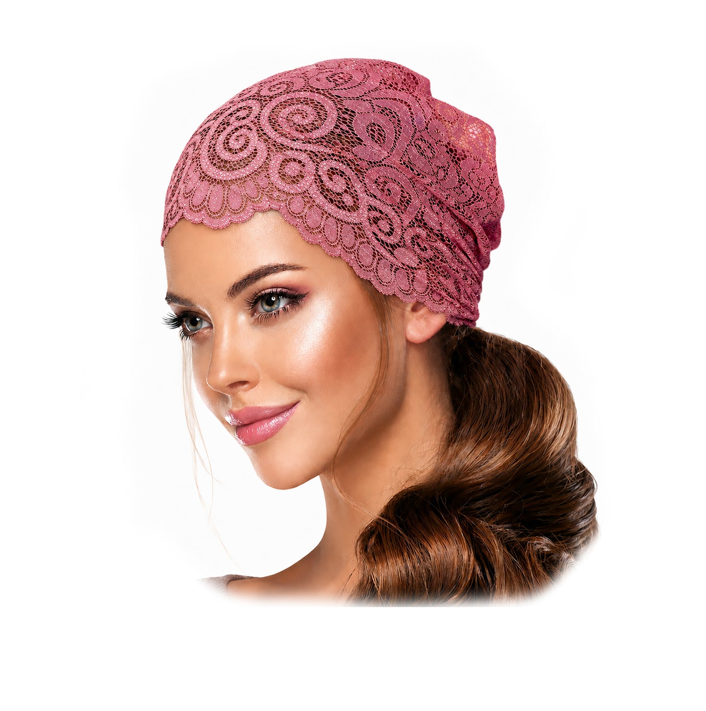 Pink Swirl Lace Headband