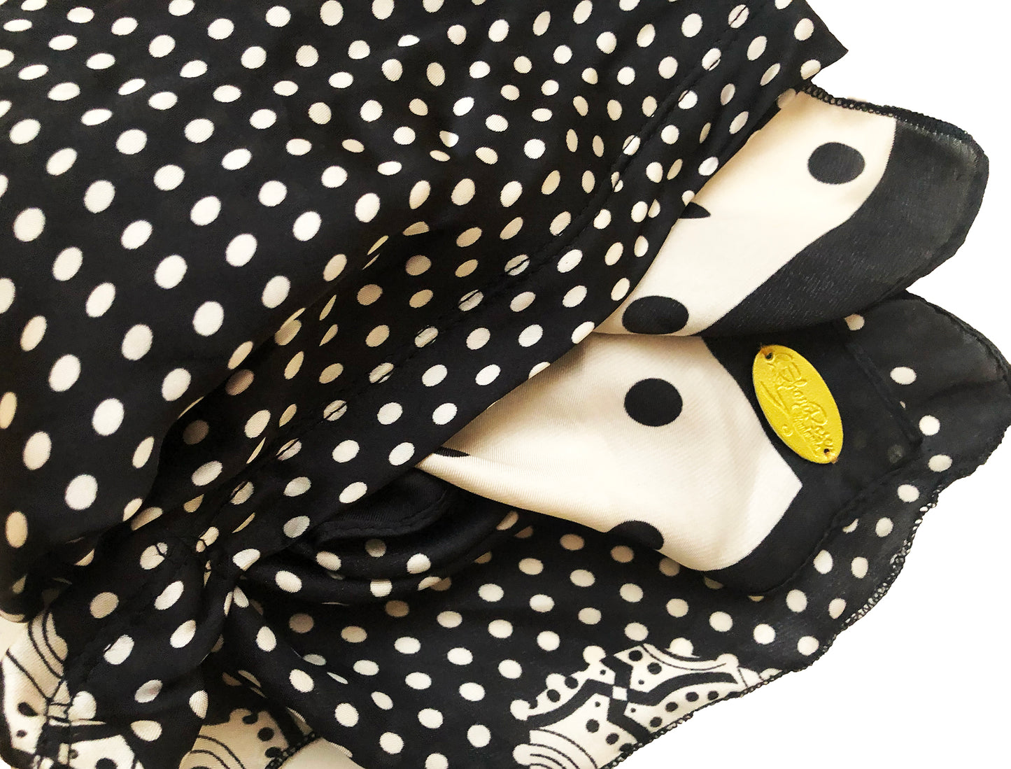 Black white satin non slip headscarf