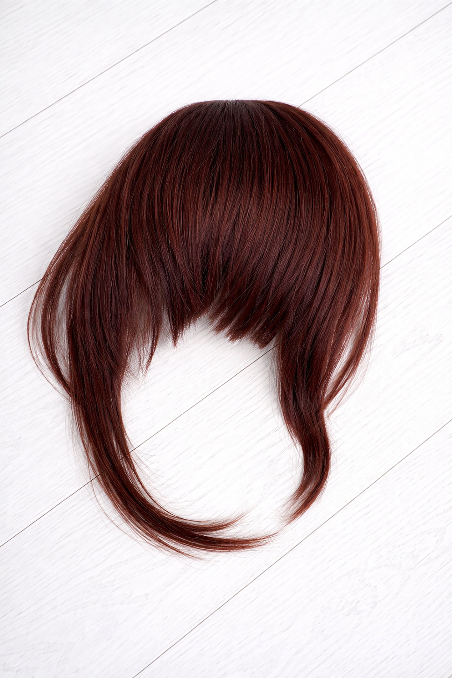 Clip in bangs hair extension mini wig 100% real human (Auburn)