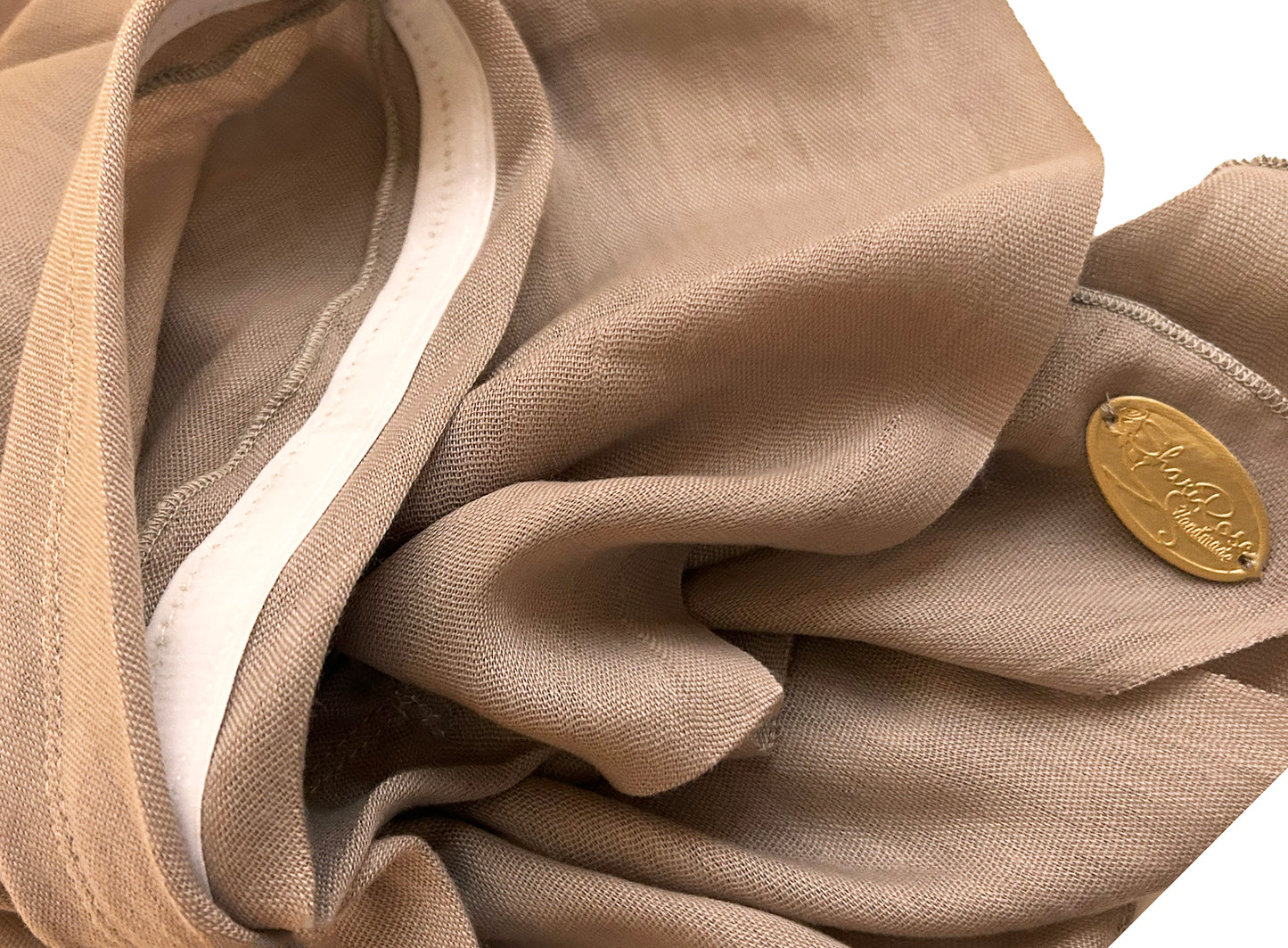 Beige cotton non slip headscarf