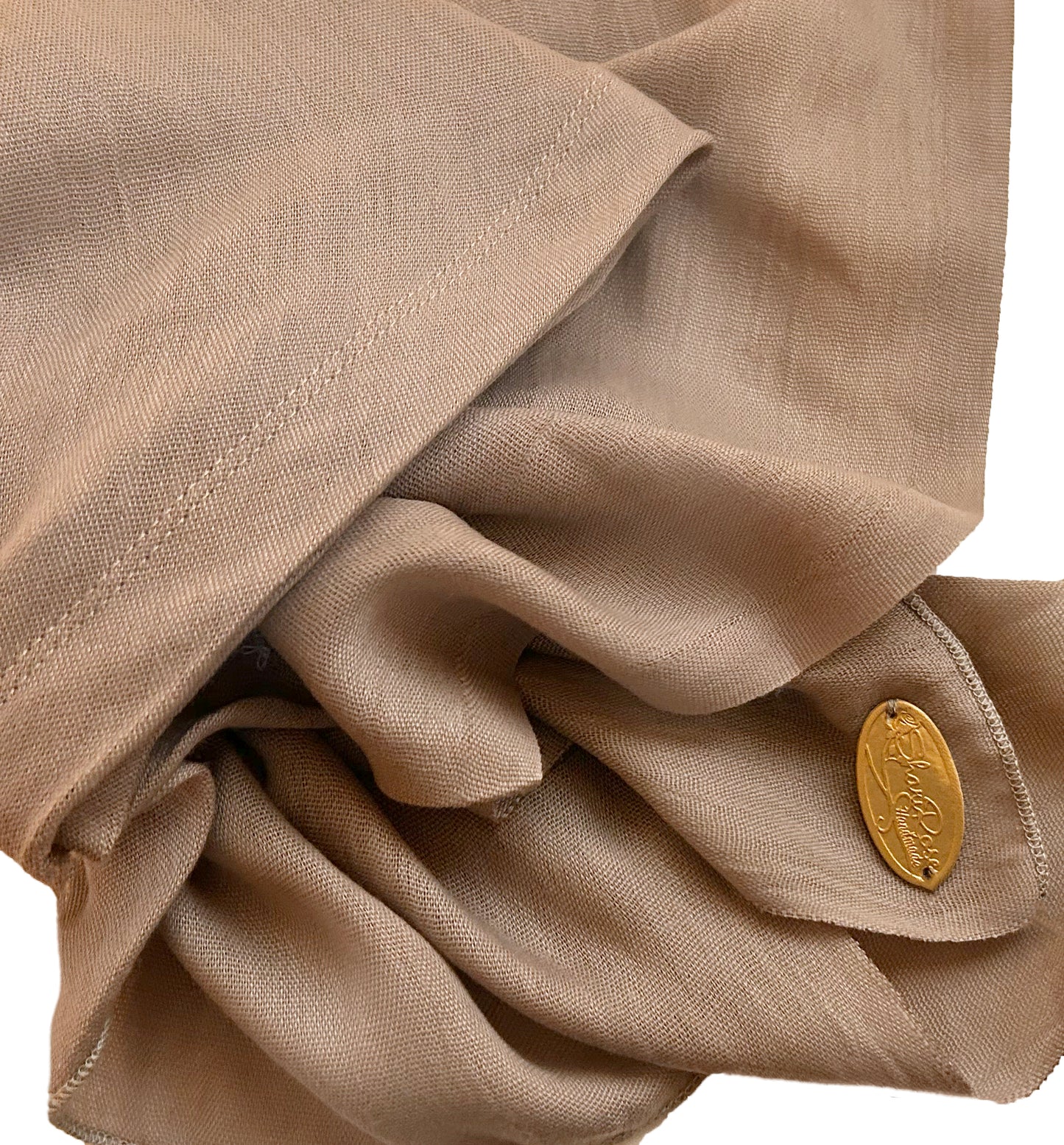 Beige cotton non slip headscarf
