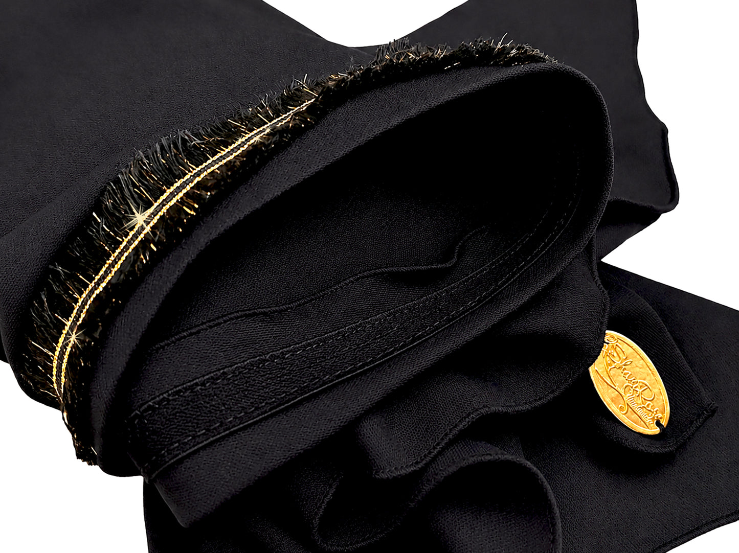 Black Gold Trim Non-Slip Pre-Tied Headscarf