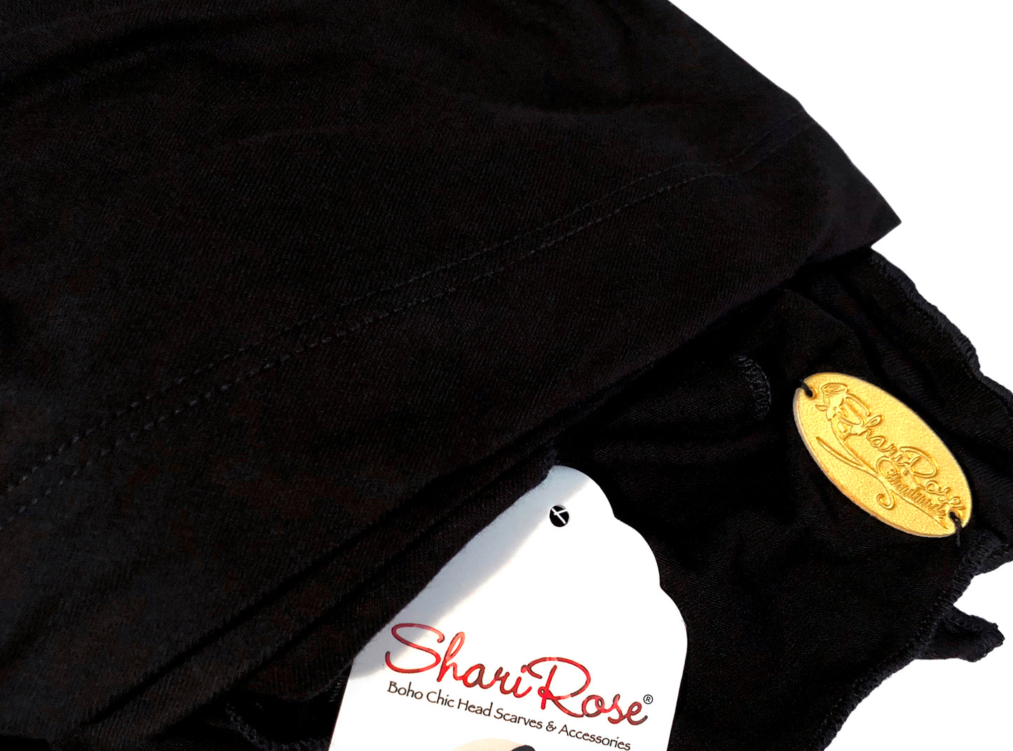 Black headscarf non slip soft cotton