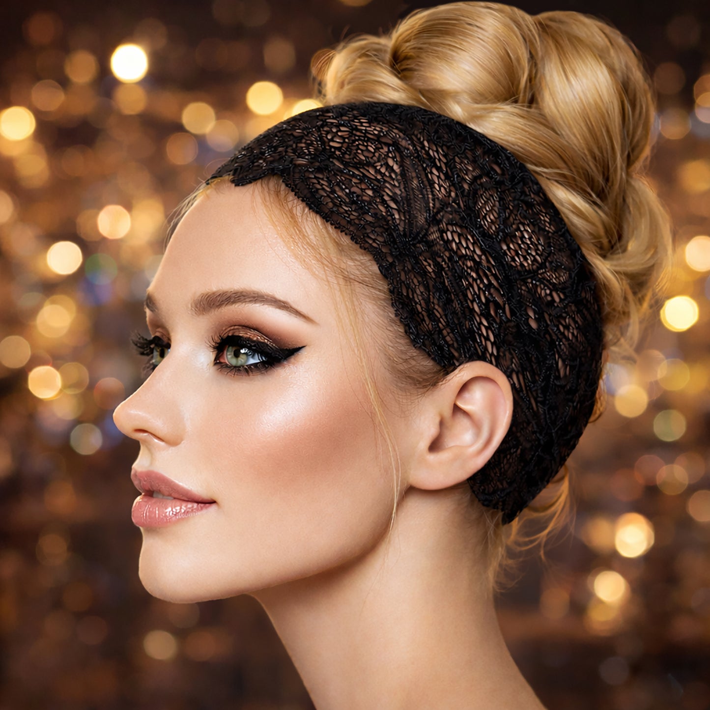 Black vintage lace headband