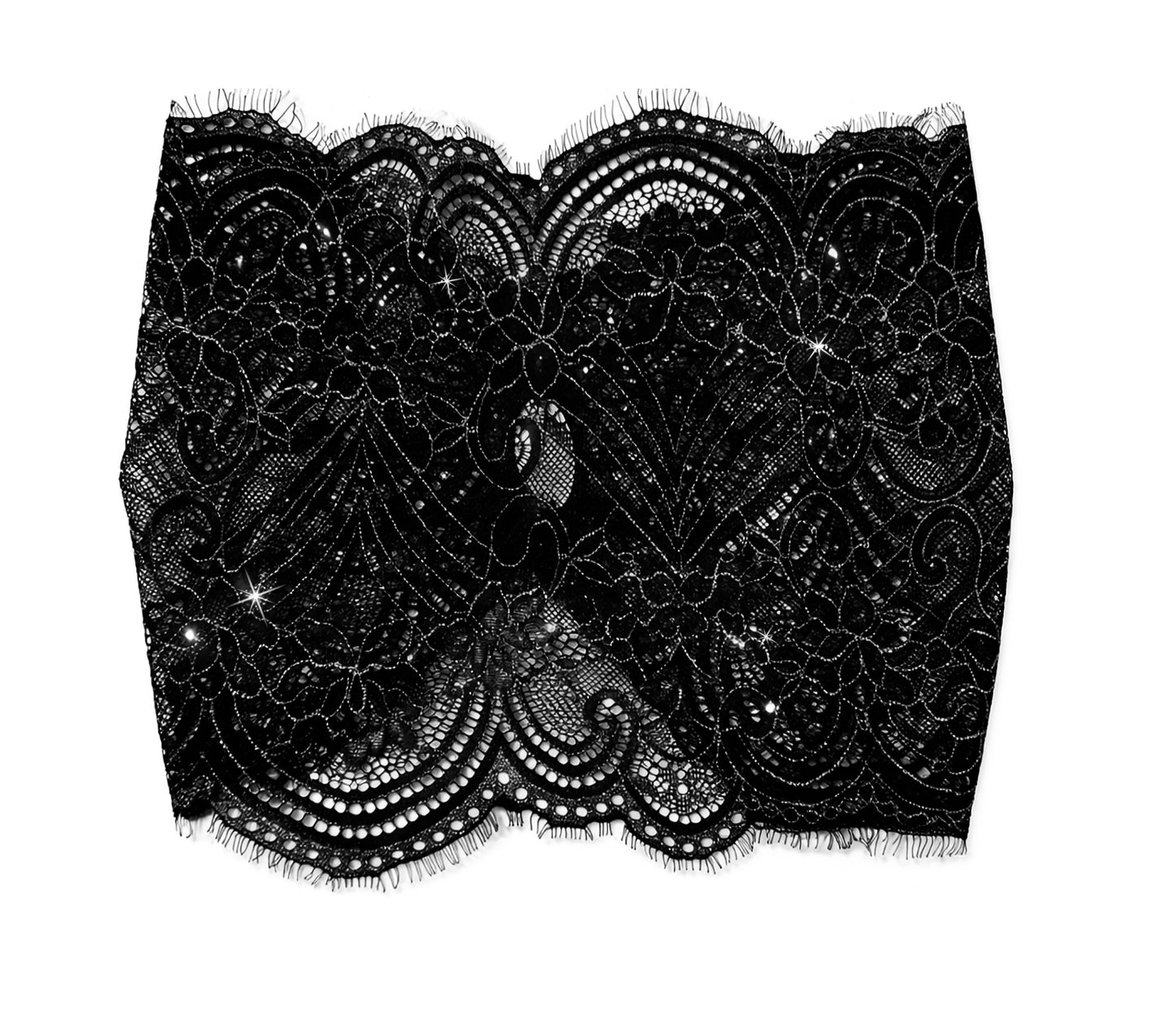 Black silver lace headband