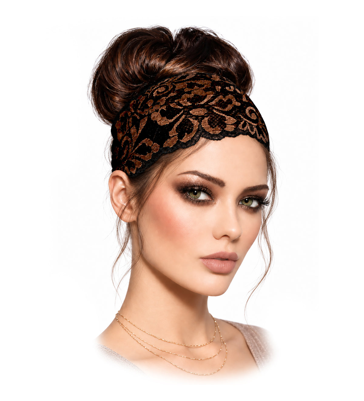 Black & Brown Floral Lace Headband (Copy)