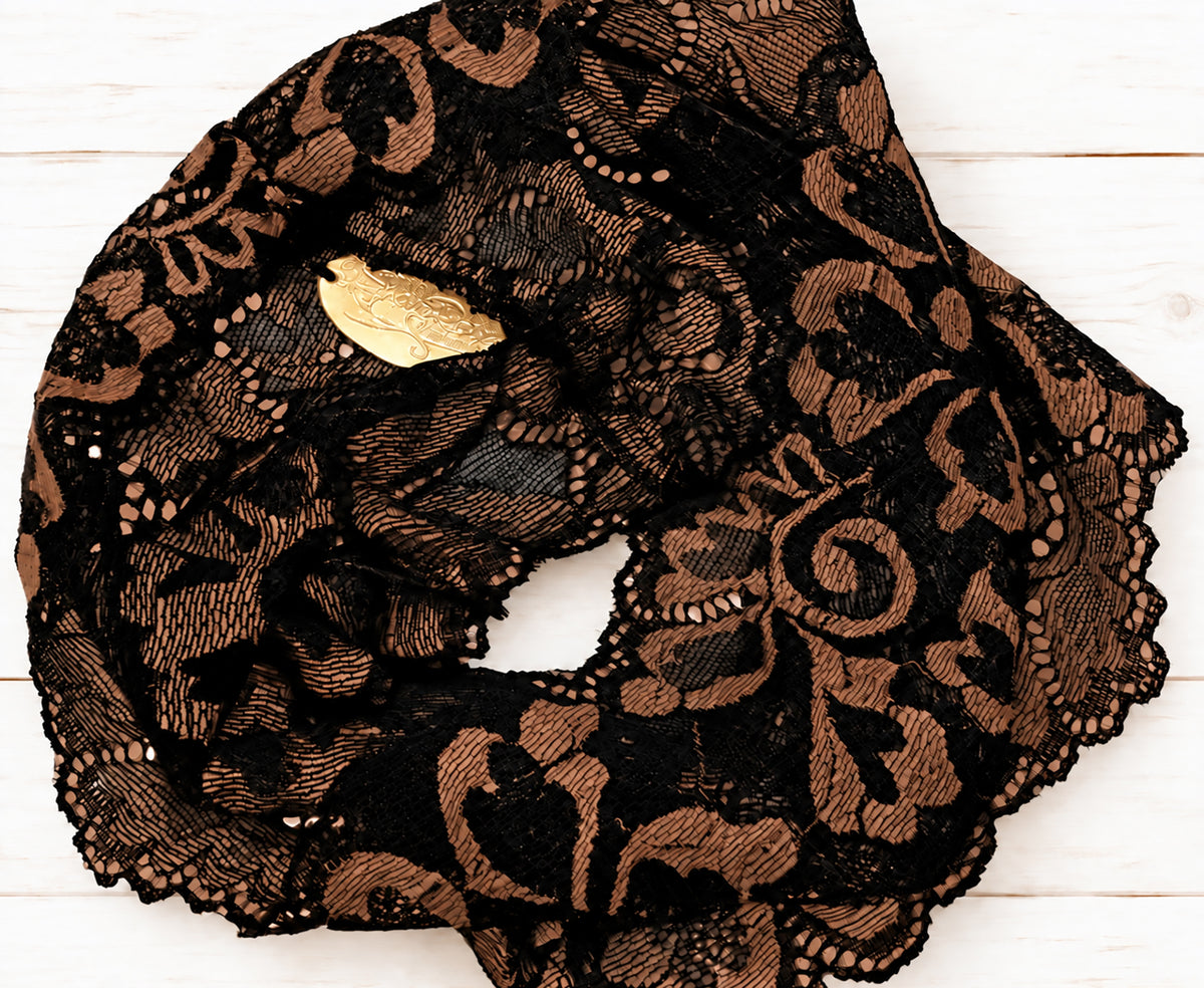Black & Brown Floral Lace Headband (Copy)
