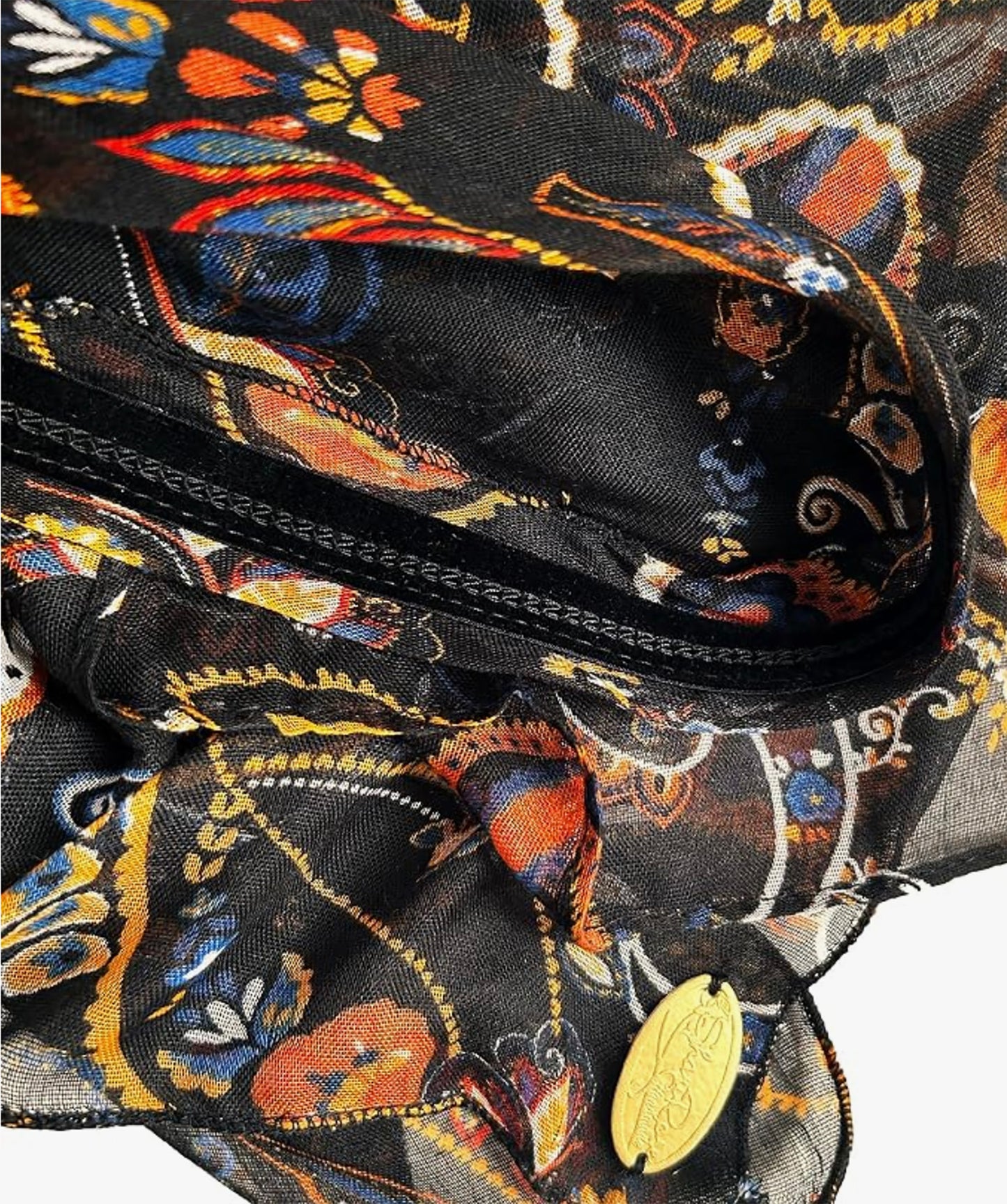 Black Paisley Non-Slip Pre-Tied Headscarf