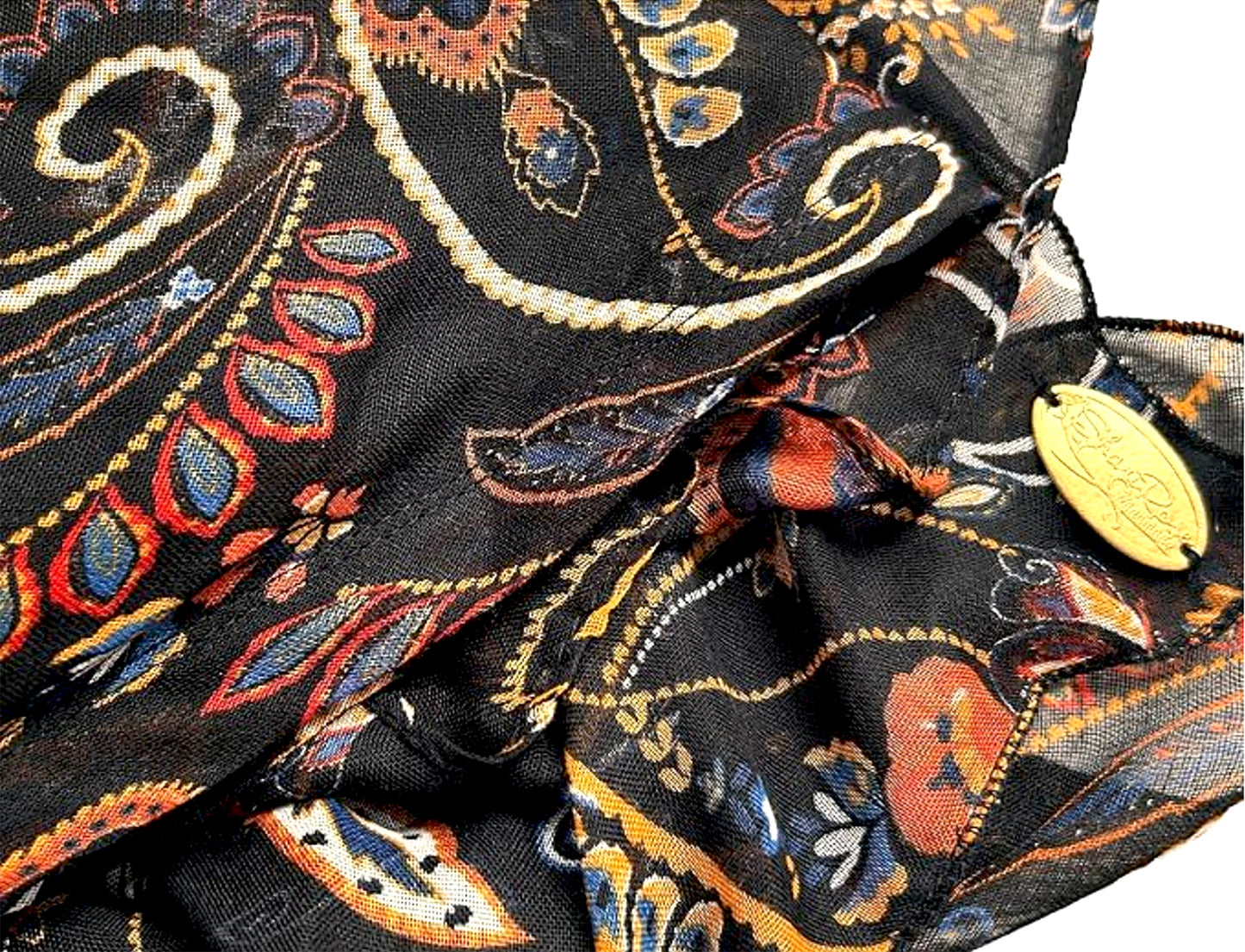 Black Paisley Non-Slip Pre-Tied Headscarf