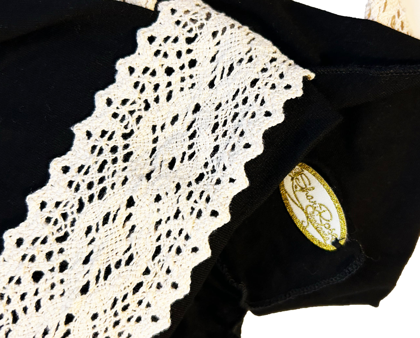 Long black headscarf vintage lace