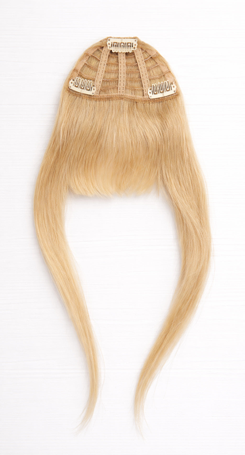 Clip in bangs hair extension mini wig 100% real human (blonde)
