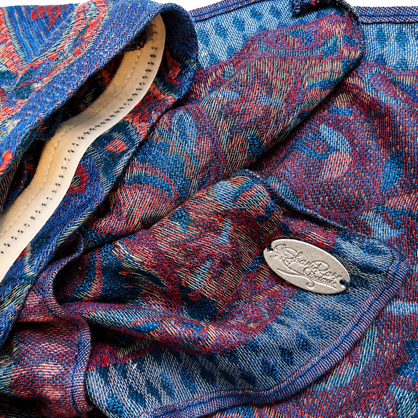 Blue paisley nonslip cashmere headscarf