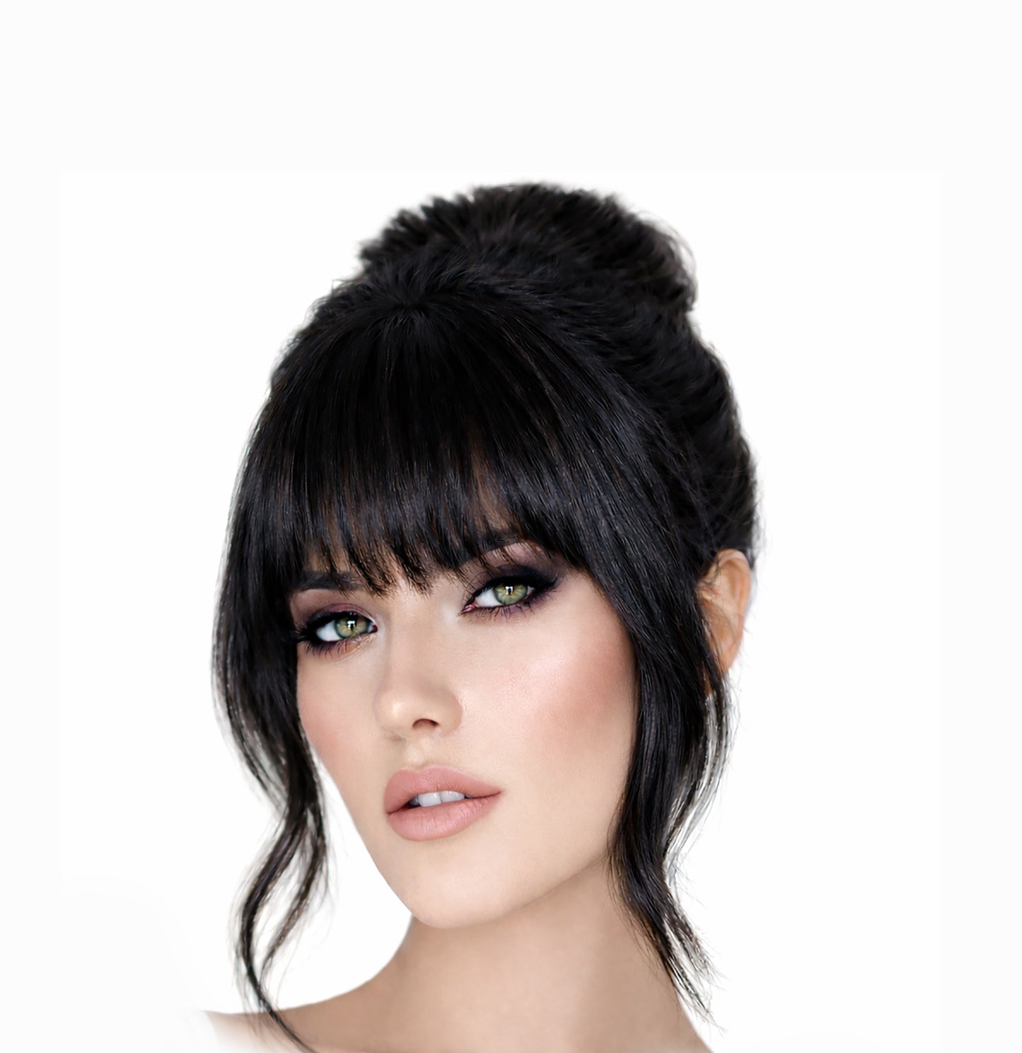 Clip in bangs hair extension mini wig 100% real human (Brunette)