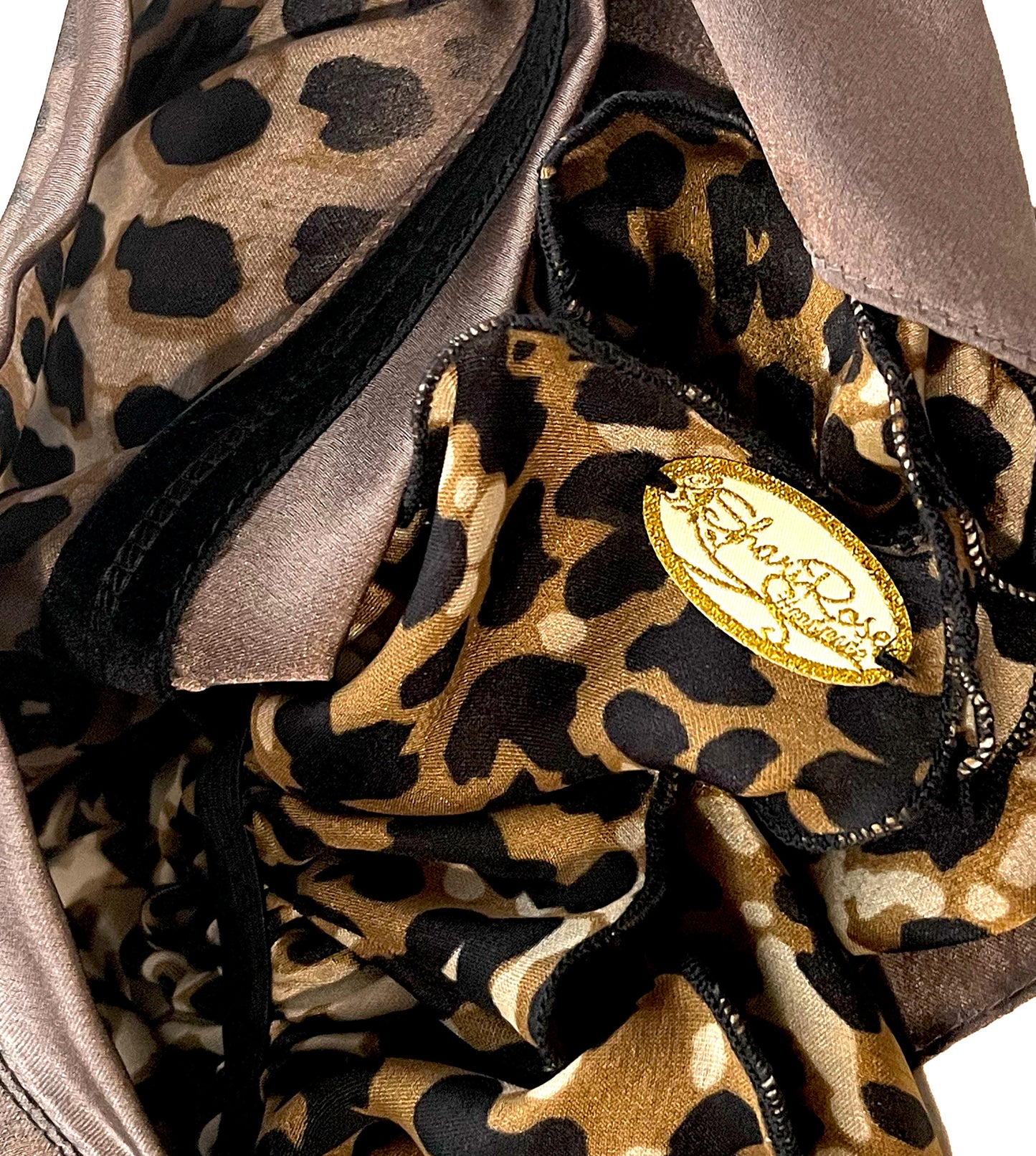 Cheetah satin non slip headscarf
