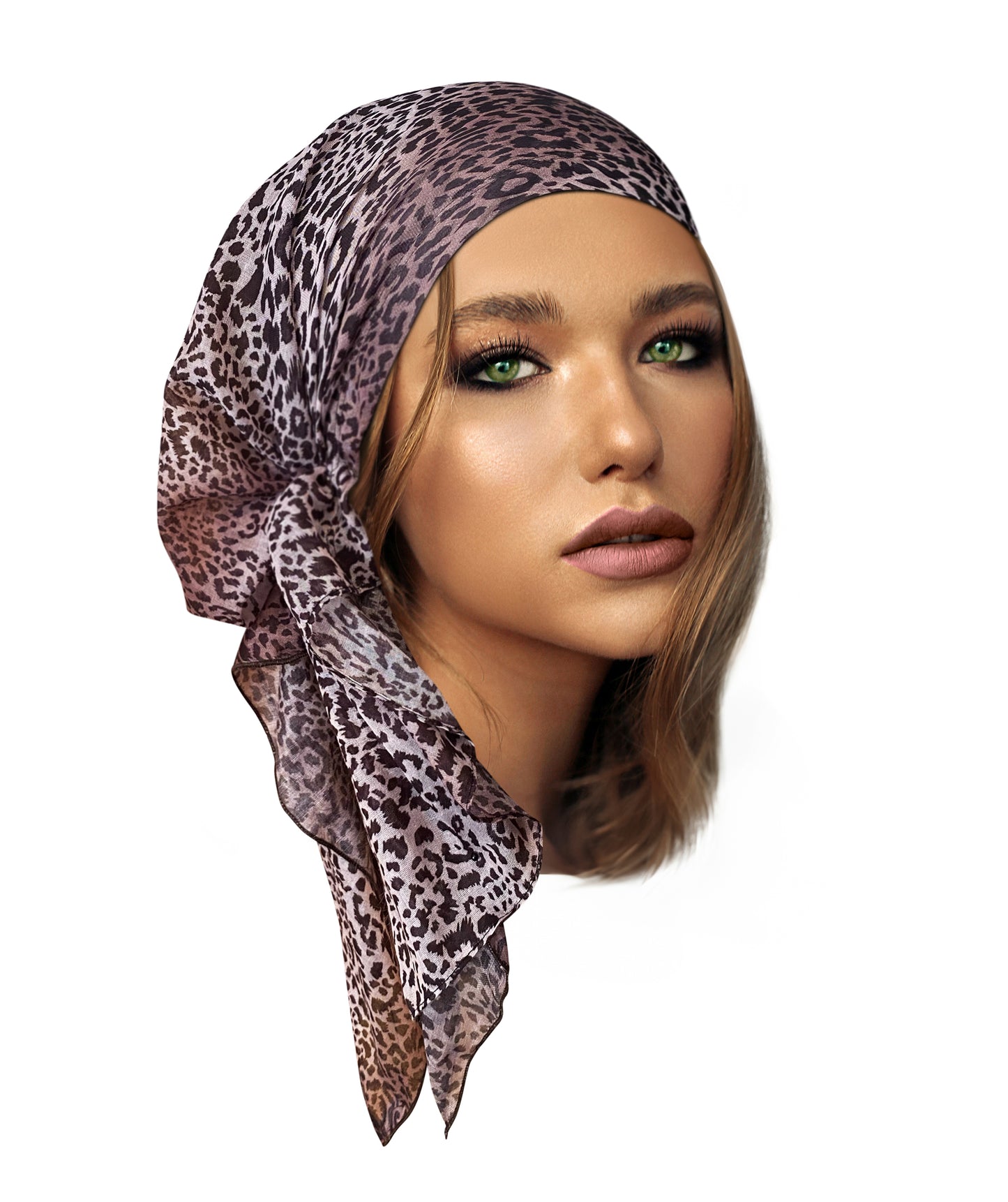 Cheetah cotton non slip headscarf