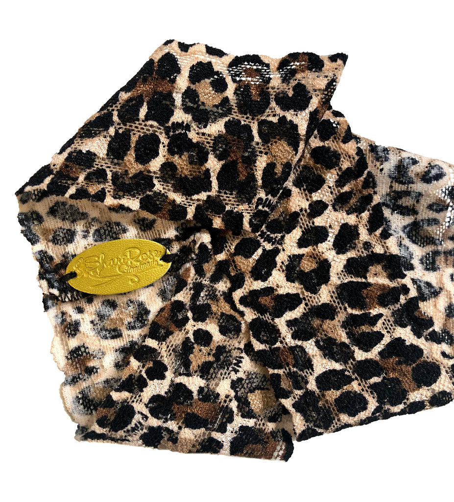 Cheetah print stretch lace headband