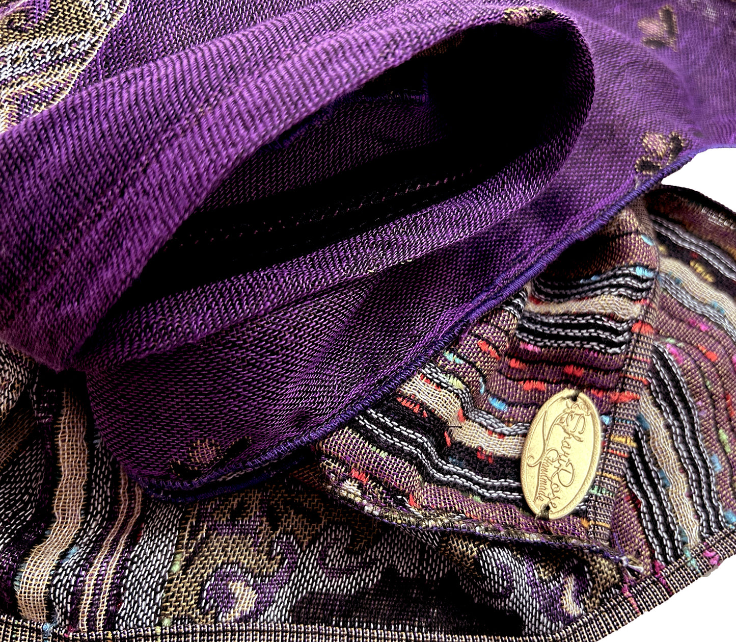 Deep purple cashmere non slip headscarf