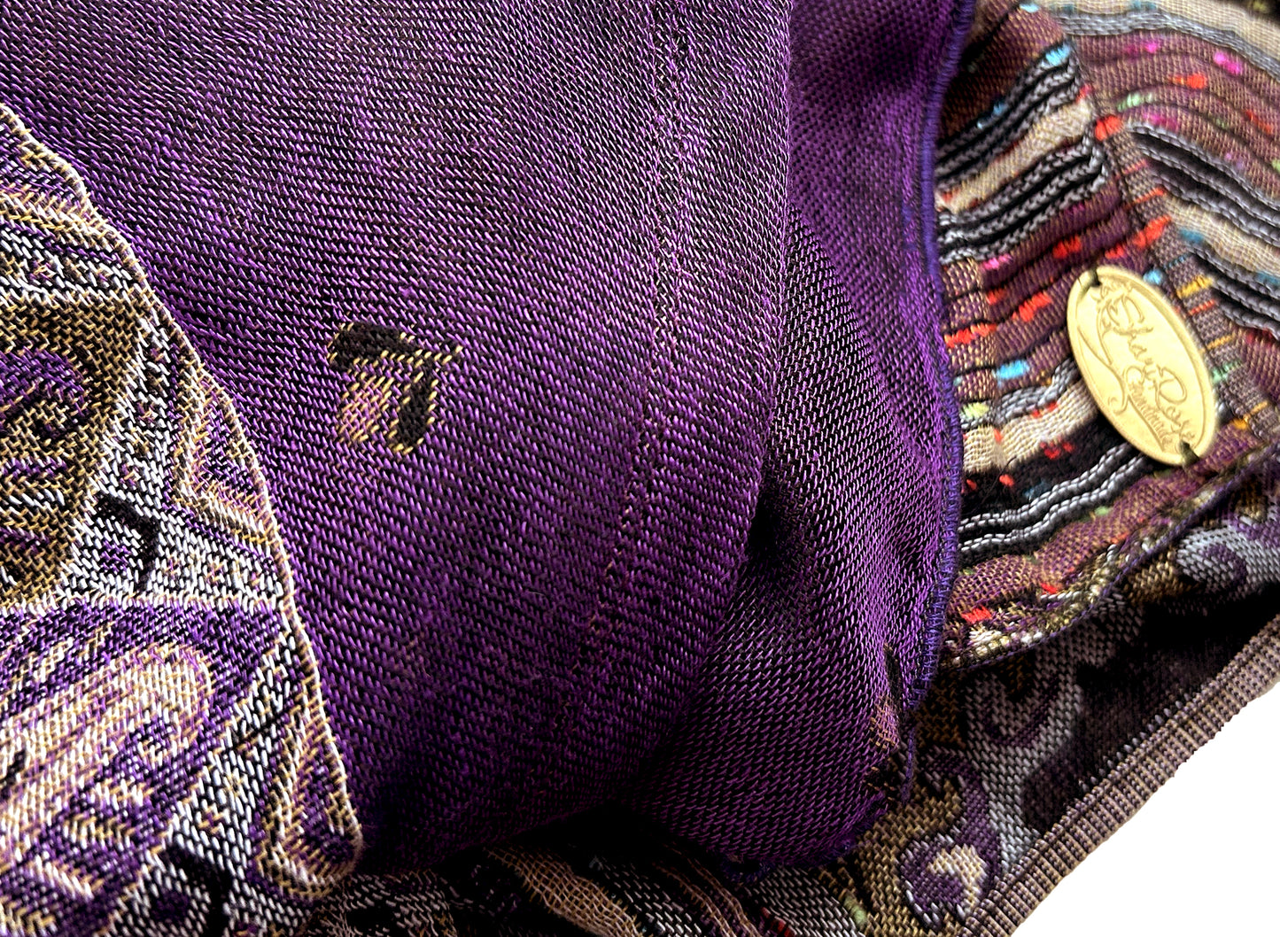 Deep purple cashmere non slip headscarf