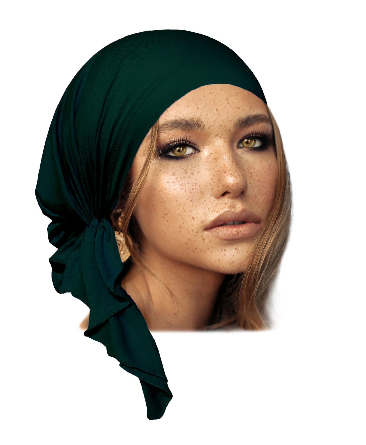 Emerald green soft cotton headscarf
