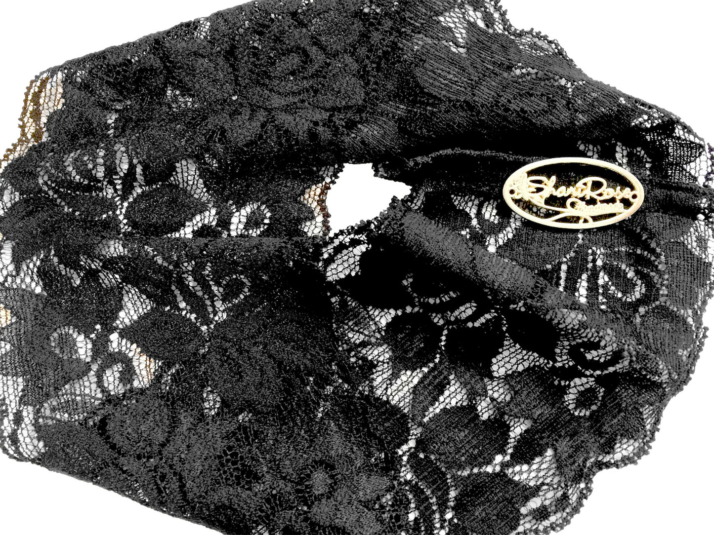 Everyday black floral lace headband