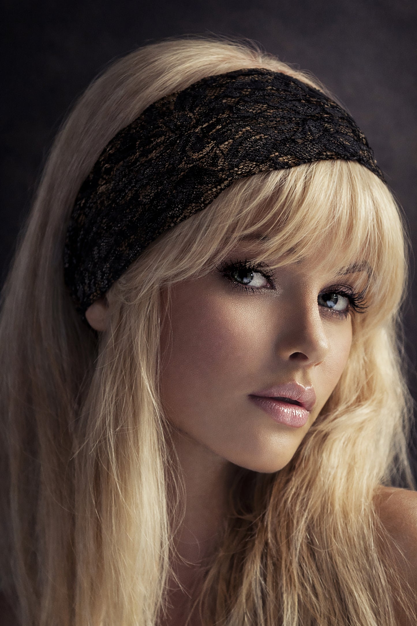 Everyday black floral lace headband