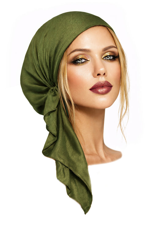 Fern green non slip headscarf