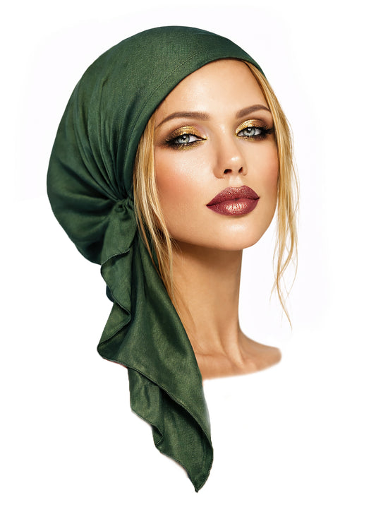 Forest green non slip headscarf