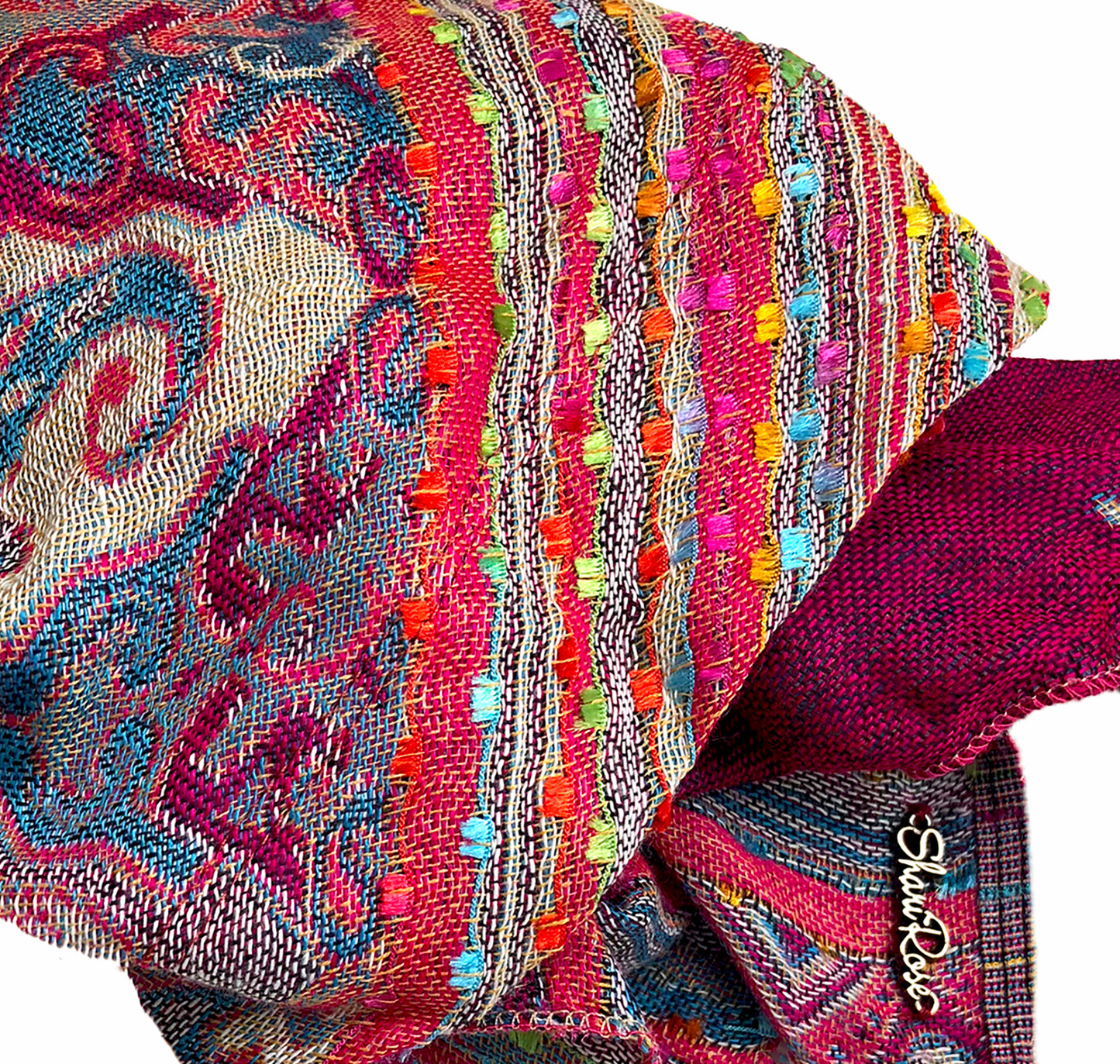 Fuchsia pink soft cashmere non slip headscarf
