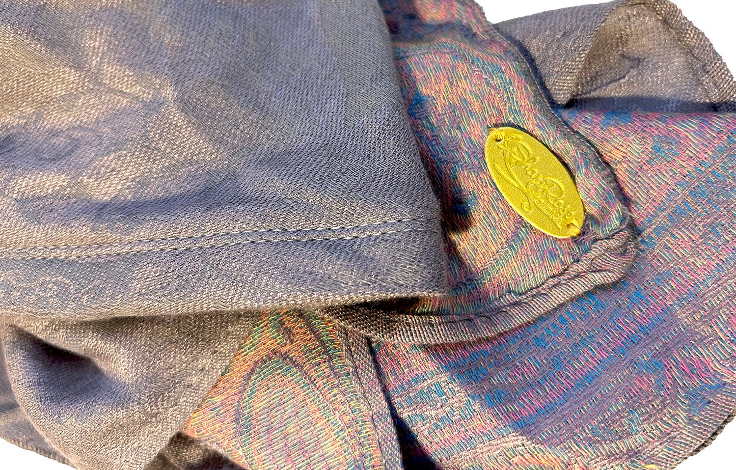 Gray cashmere paisley headscarf