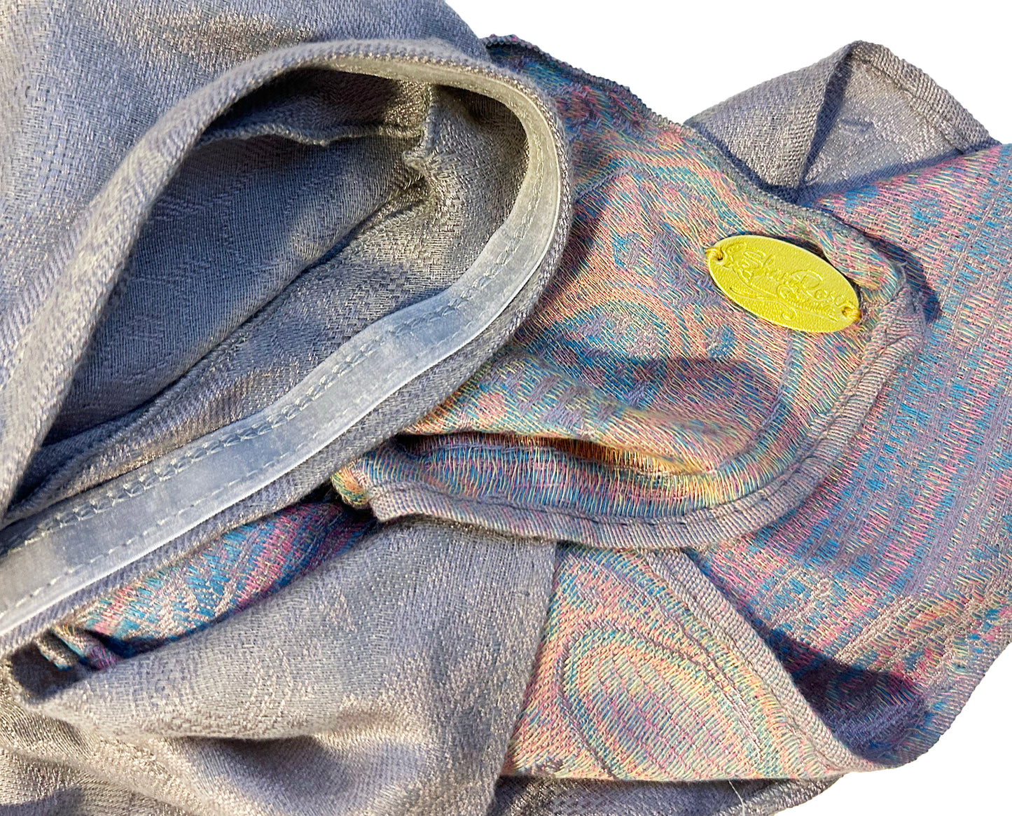 Gray cashmere paisley headscarf
