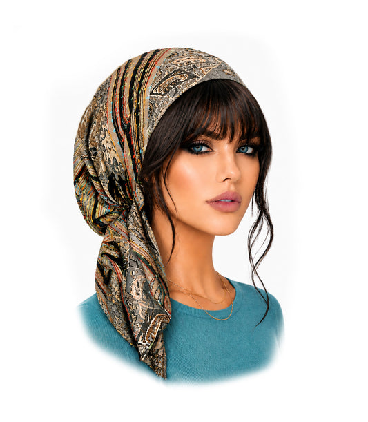 Gray Soft Knit Non-Slip Pre-Tied Headscarf