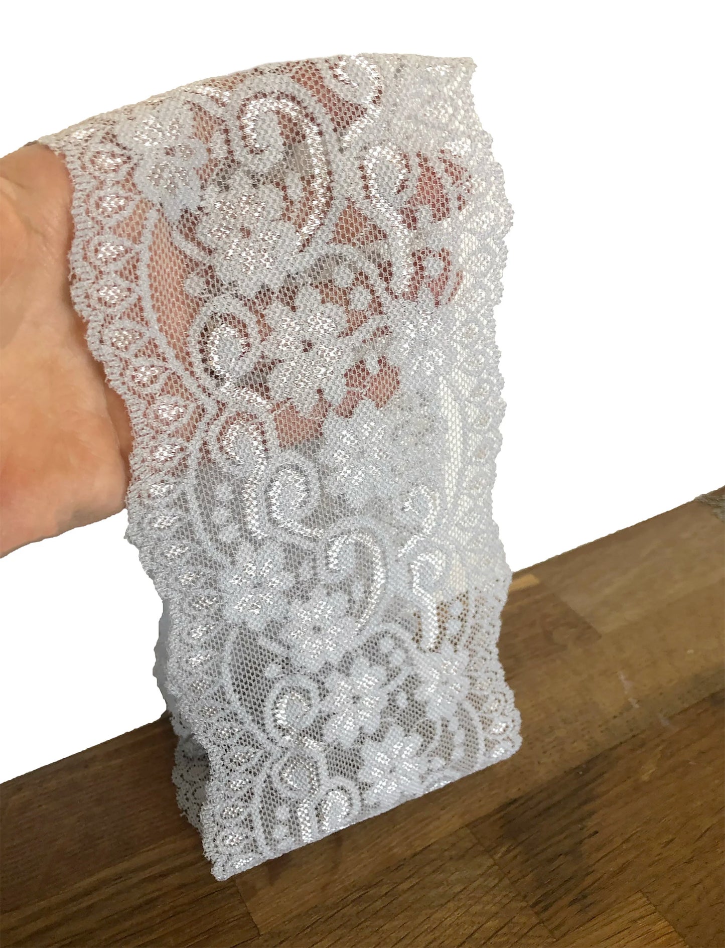 Gray swirl floral lace headband