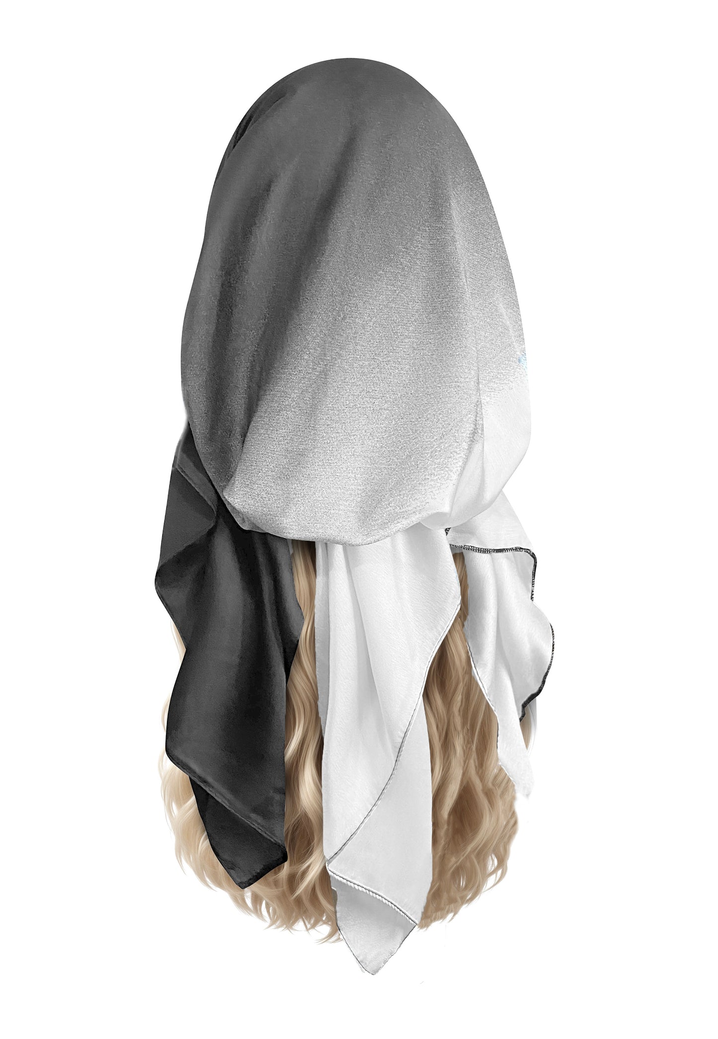 Gray white non slip headscarf