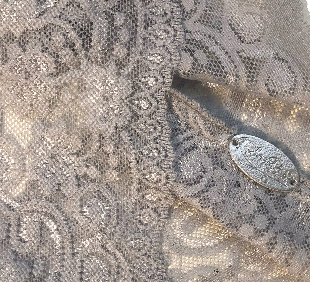 Gray swirl floral lace headband