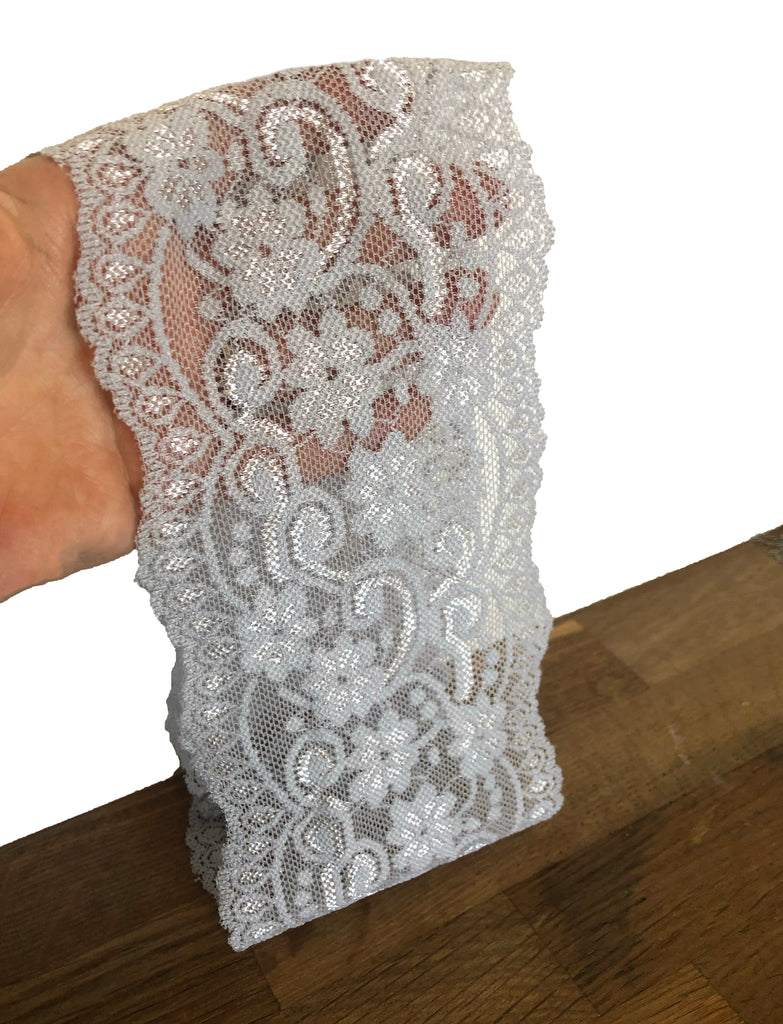Gray swirl floral lace headband