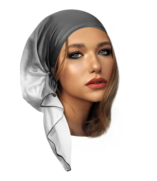 Gray white non slip headscarf
