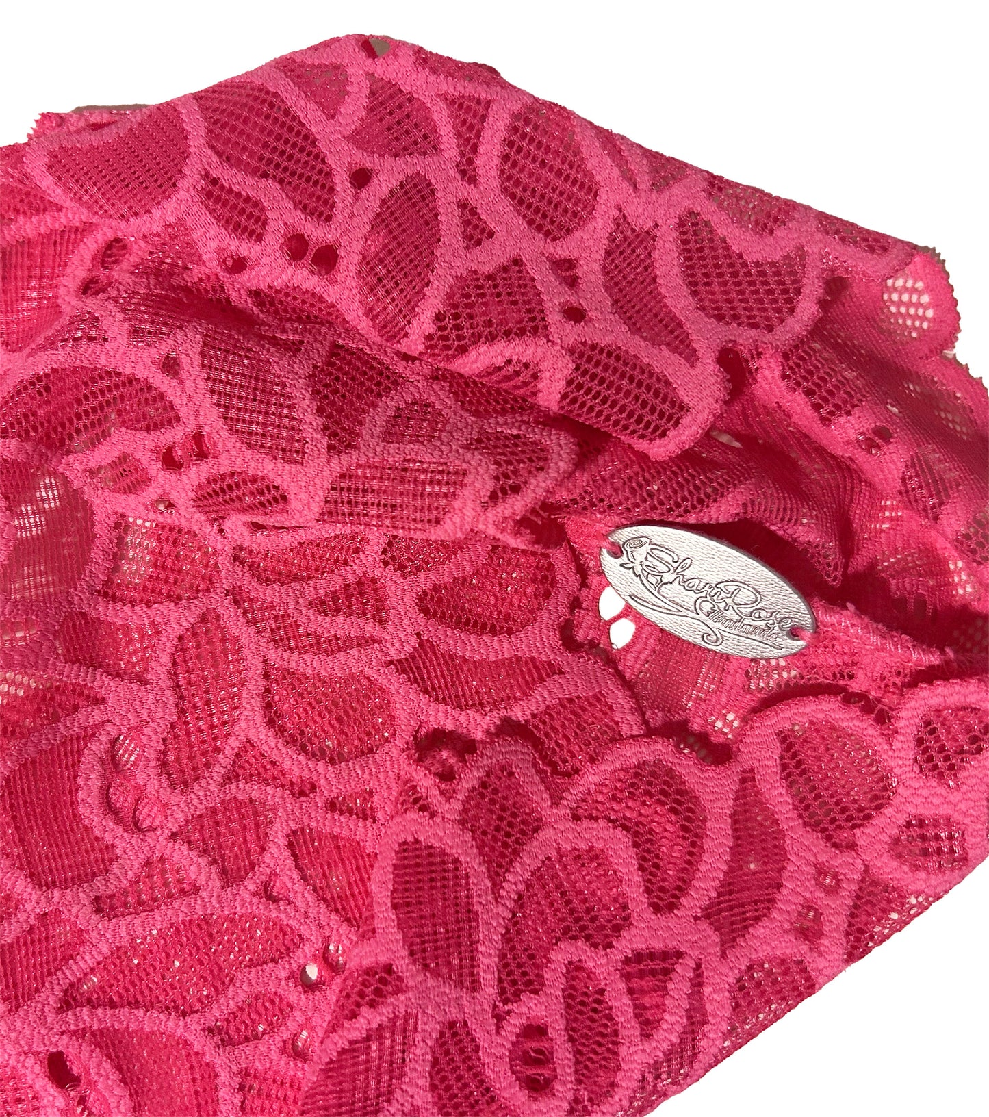 Pink lace headband hot pink floral