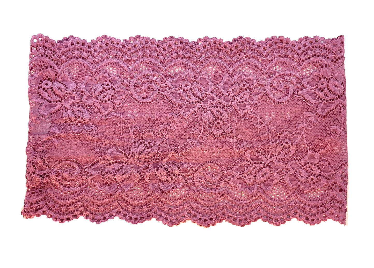 Mauve purple wide floral lace headband