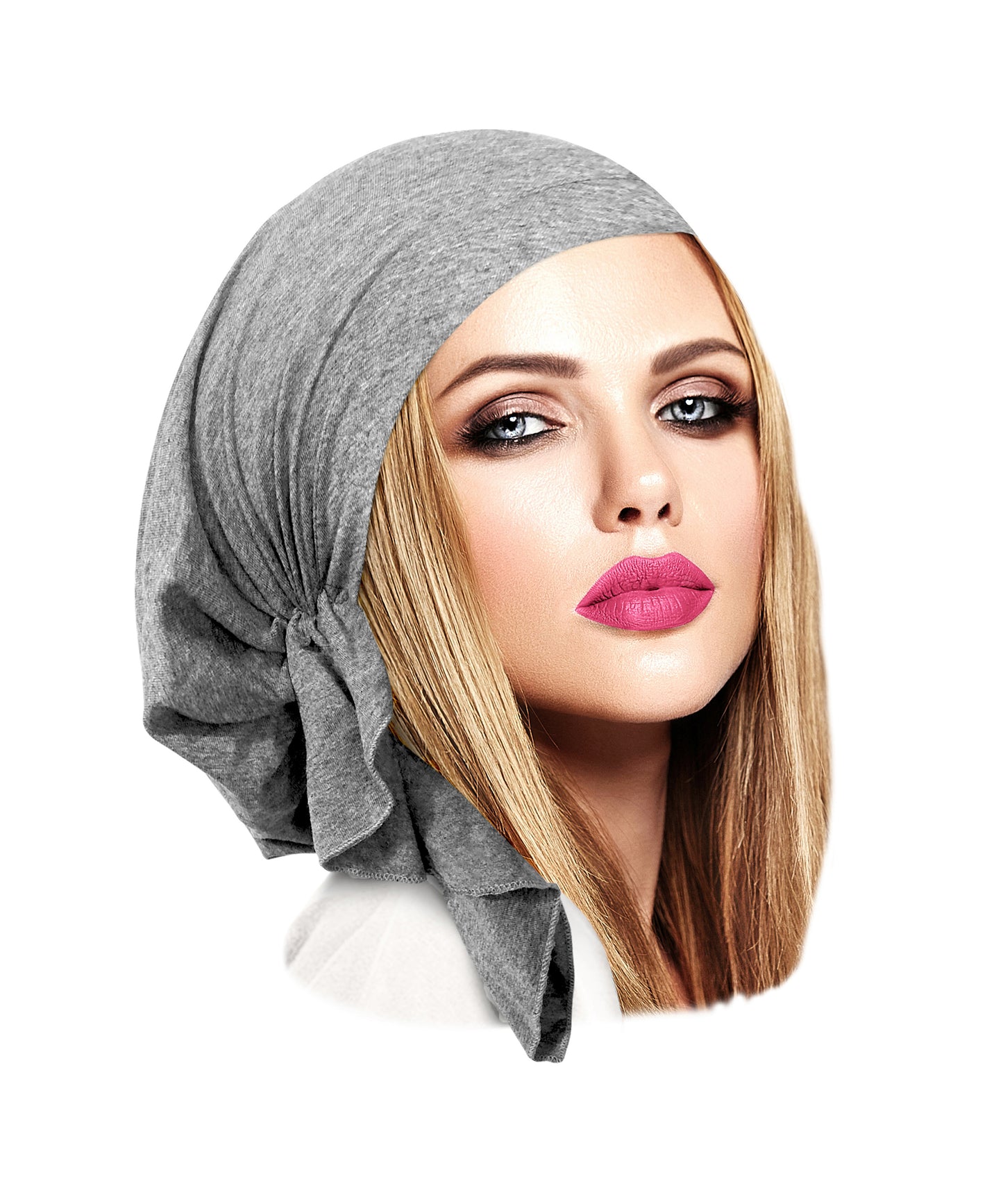 Gray soft cotton pre tied headscarf