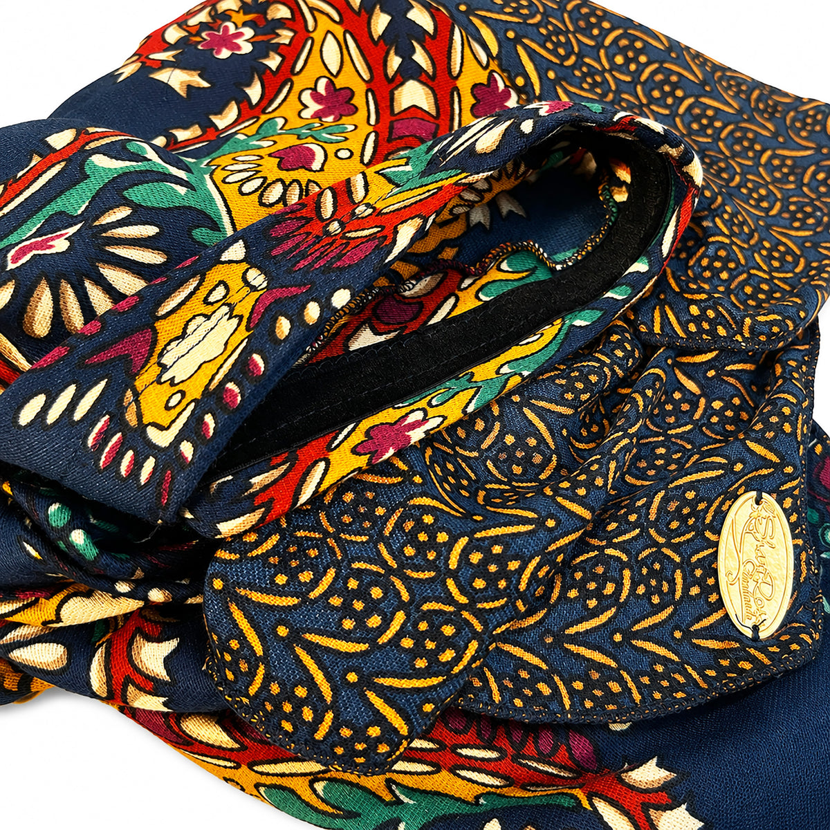 Navy Blue Non-Slip Paisley Pre-Tied Headscarf