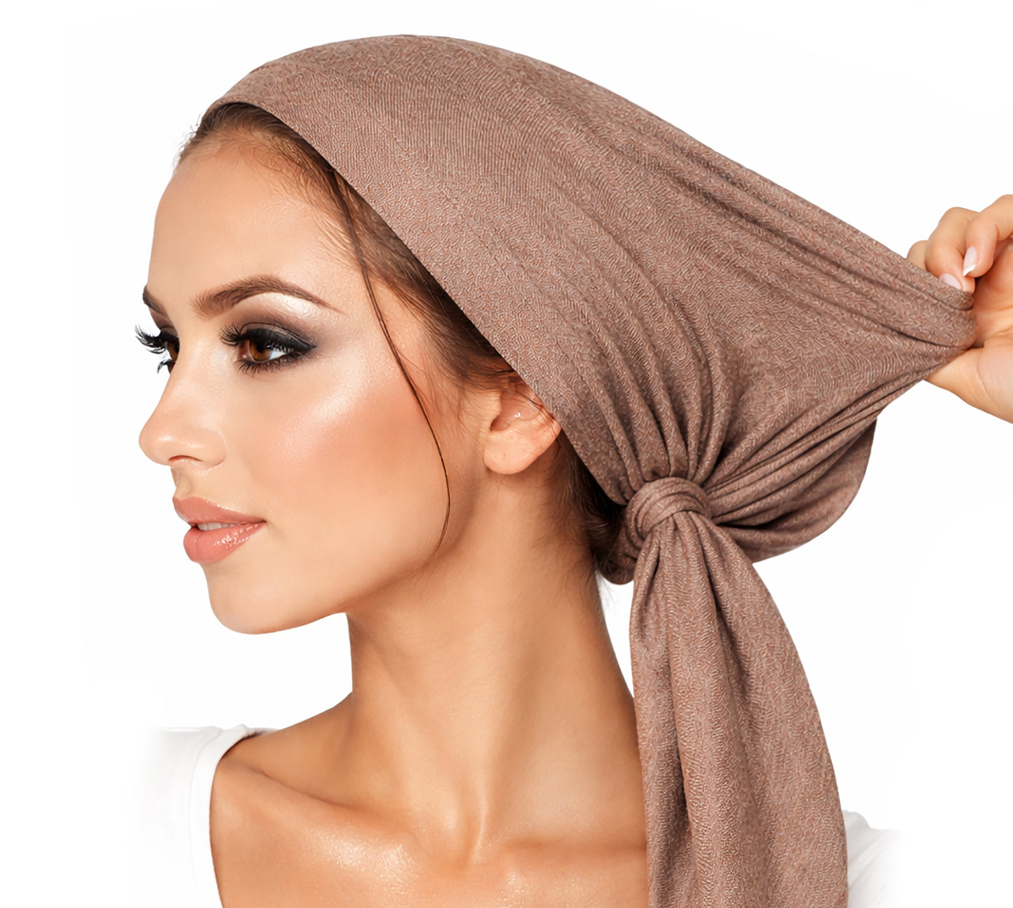 Non-slip beige velour headband for wigs & headscarves
