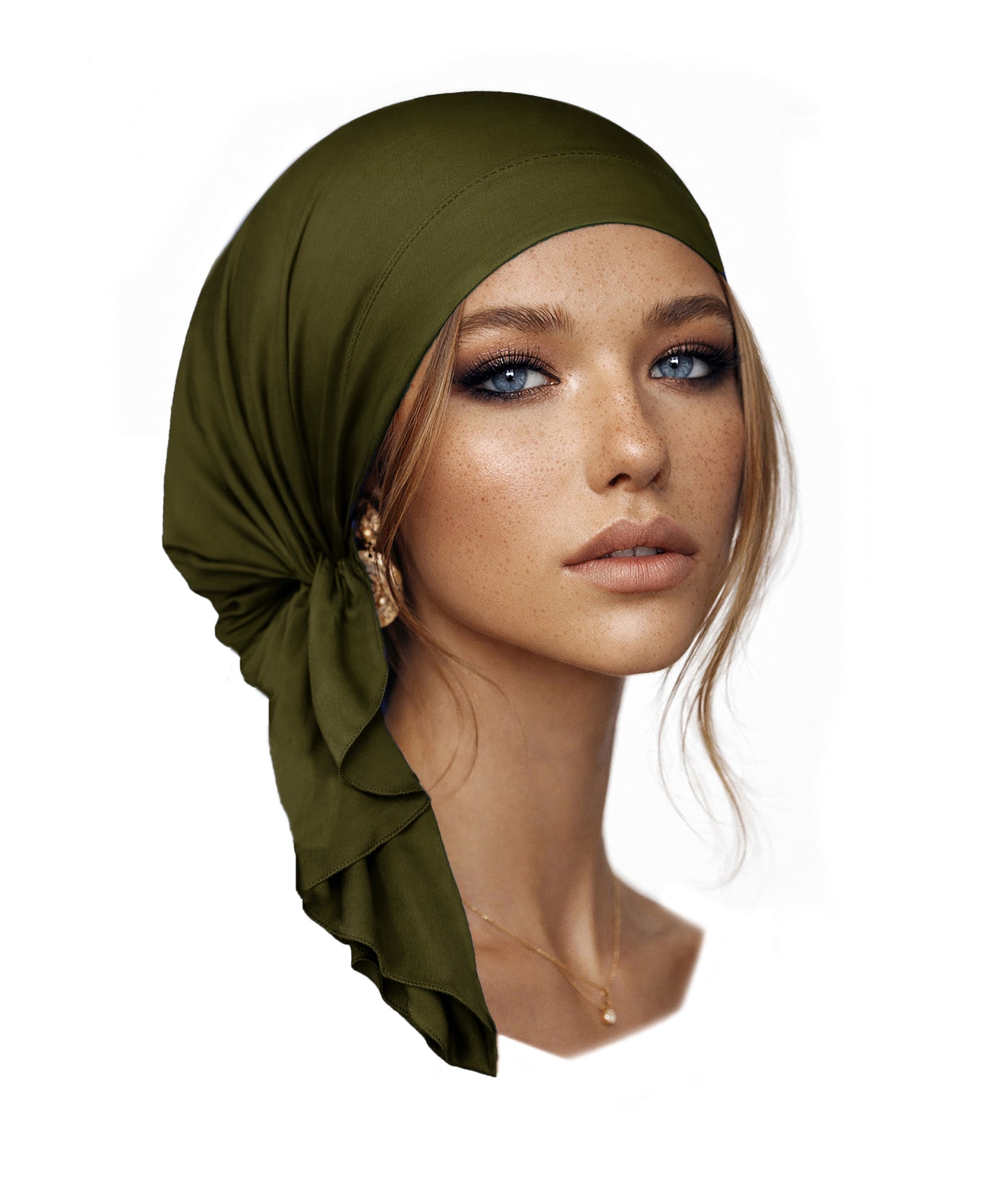 Olive green soft cotton non slip headscarf