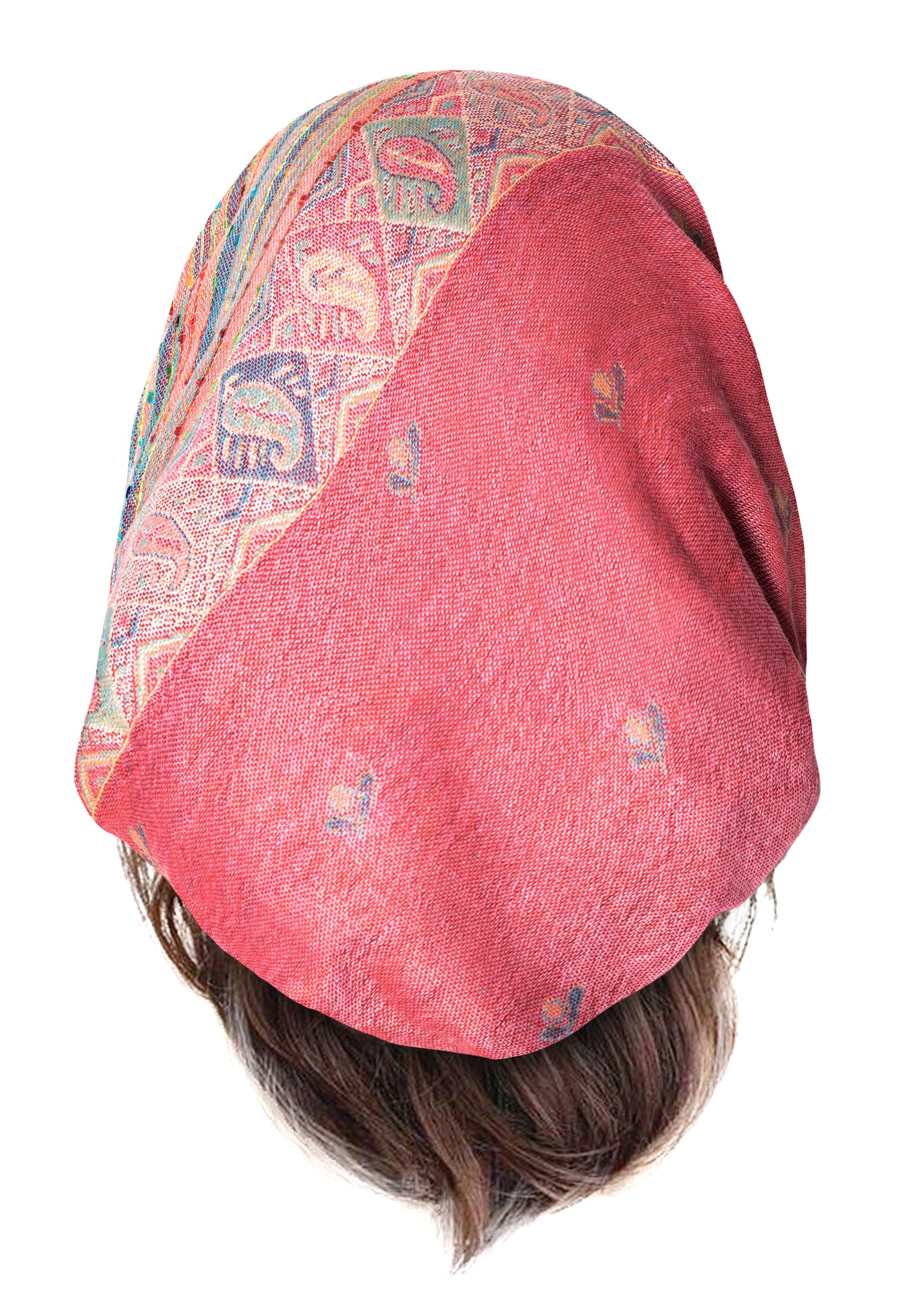 Pink cashmere headscarf