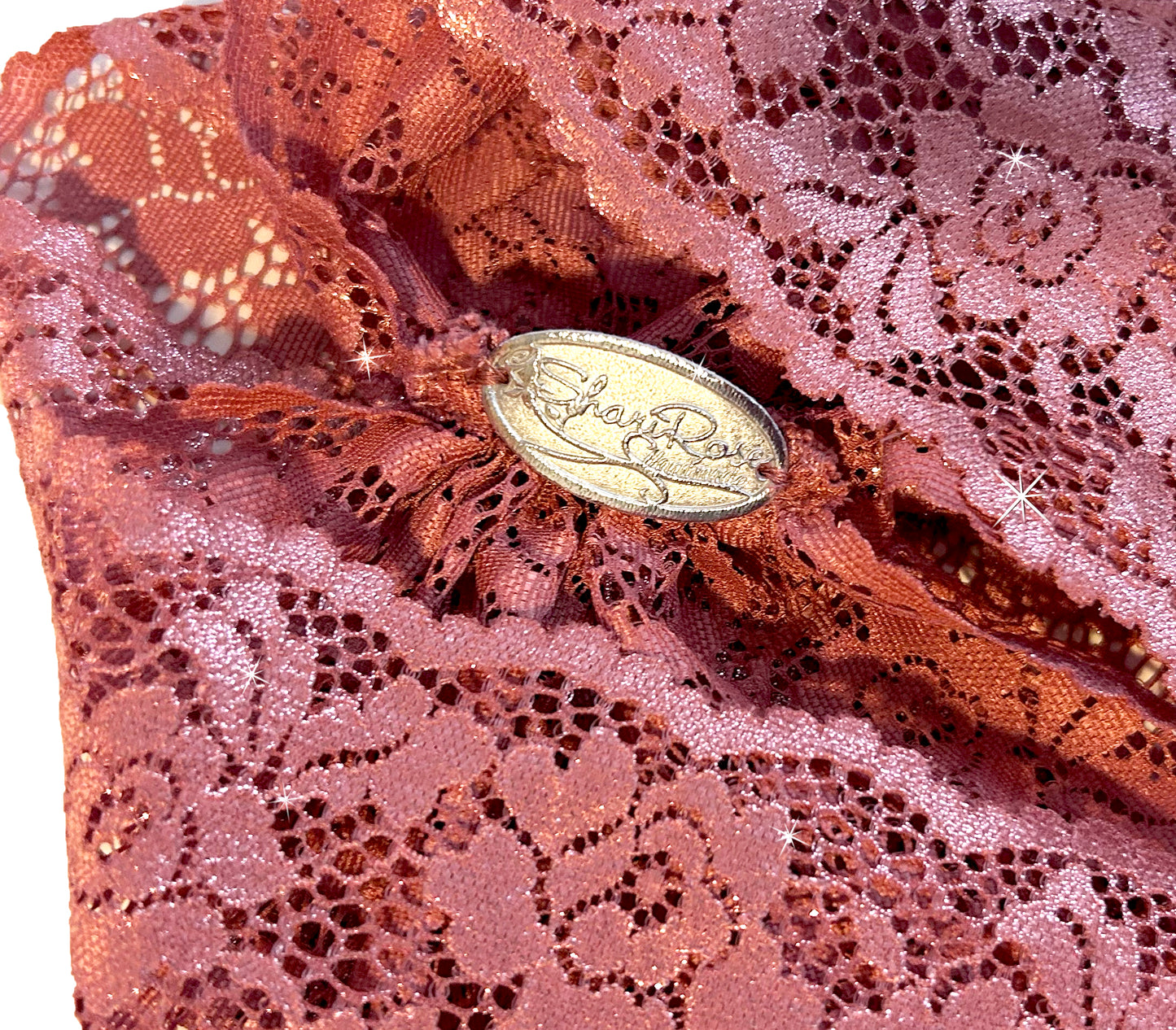 Pink sparkles vintage lace headband