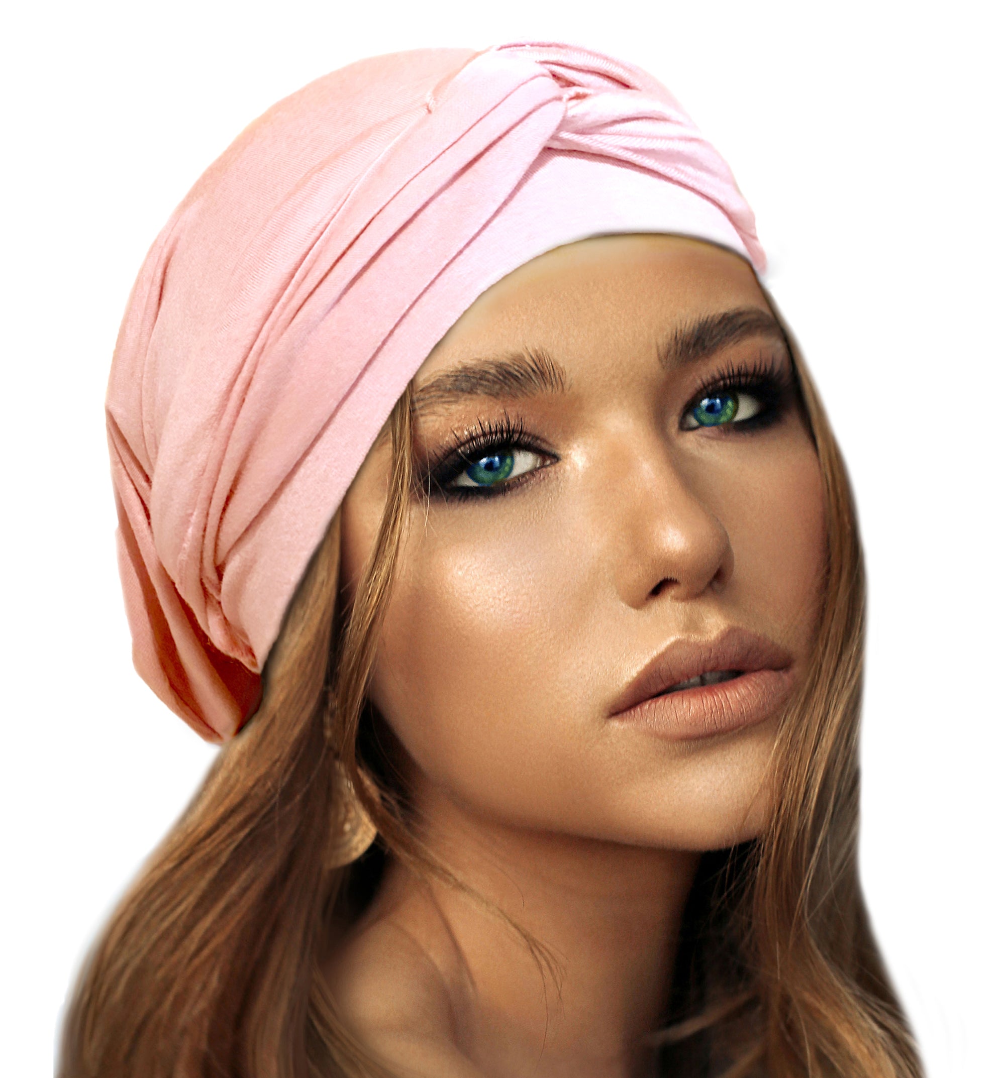 Pink long pre-tied headscarf