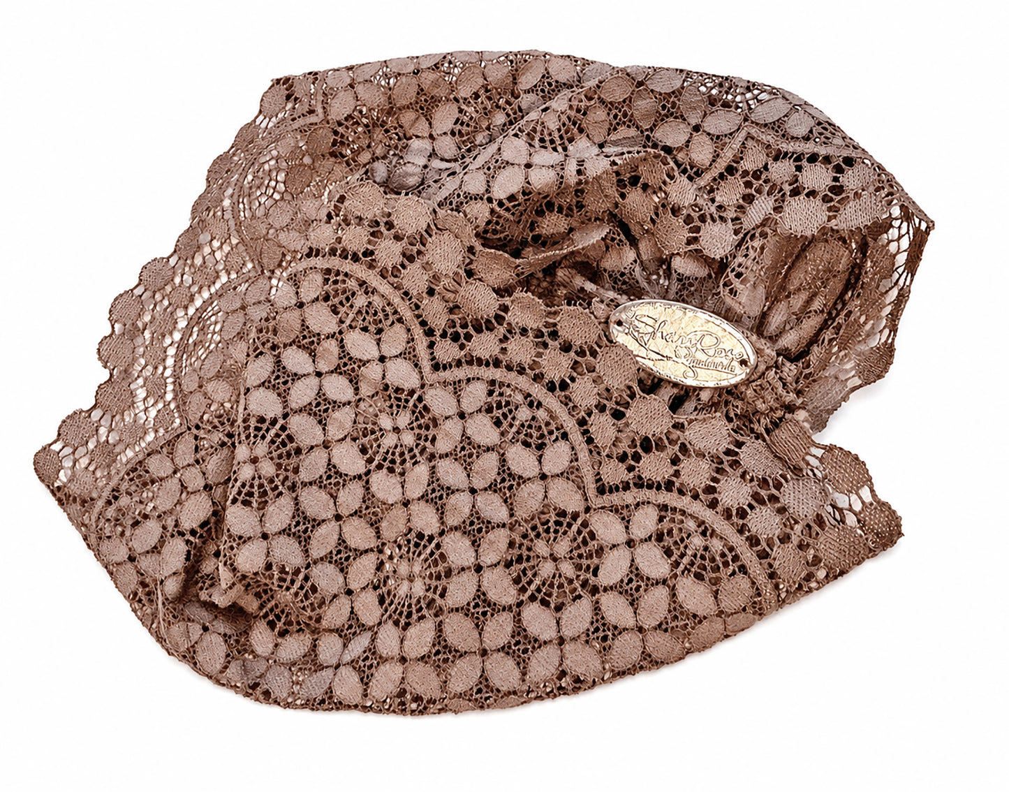 Taupe vintage stretch lace headband